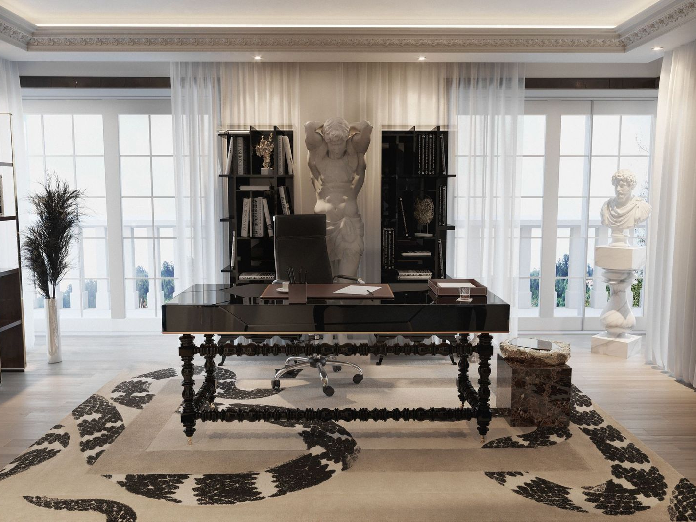 Majestic Home Office With Imperial Snake&nbsp;Carpet by Rug'Society