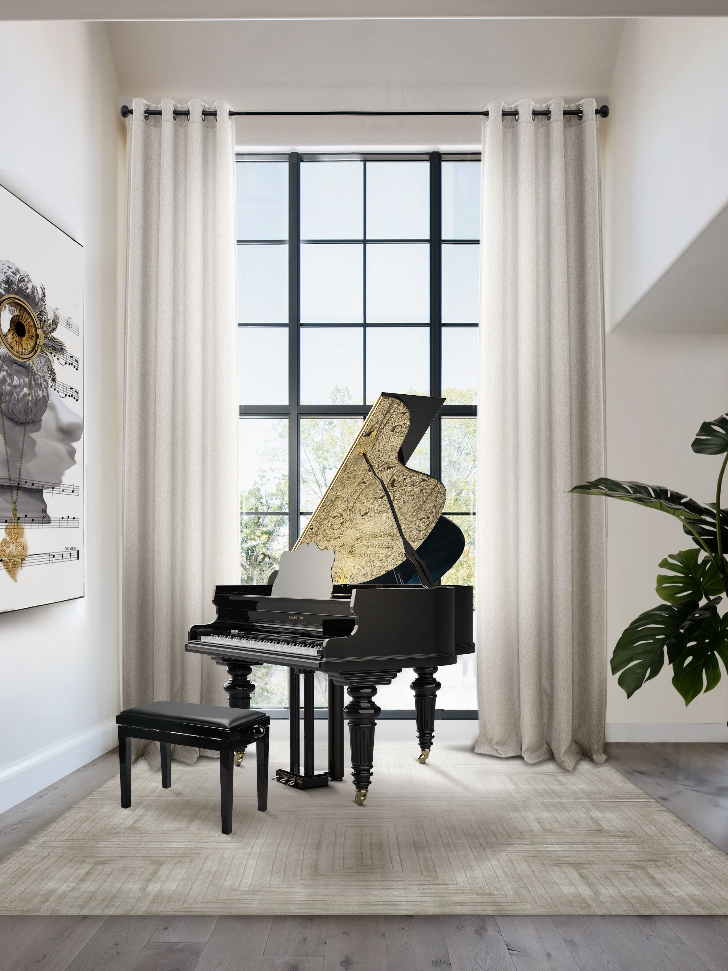 Majestic Living Room Corner With Our White Garden&nbsp;Rug by Rug'Society