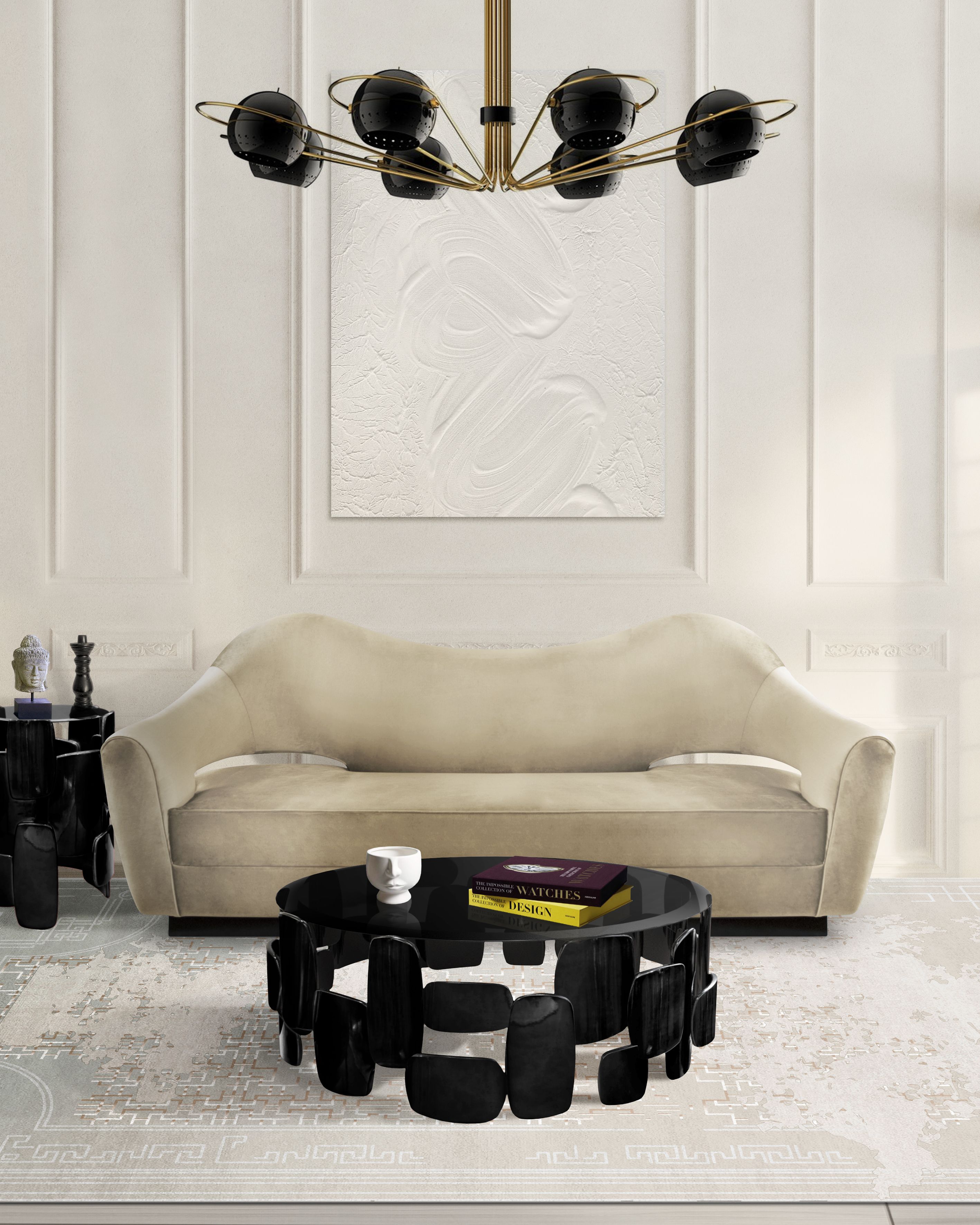 Minimal Living Room Design With Ruin&nbsp;Rug by Rug'Society