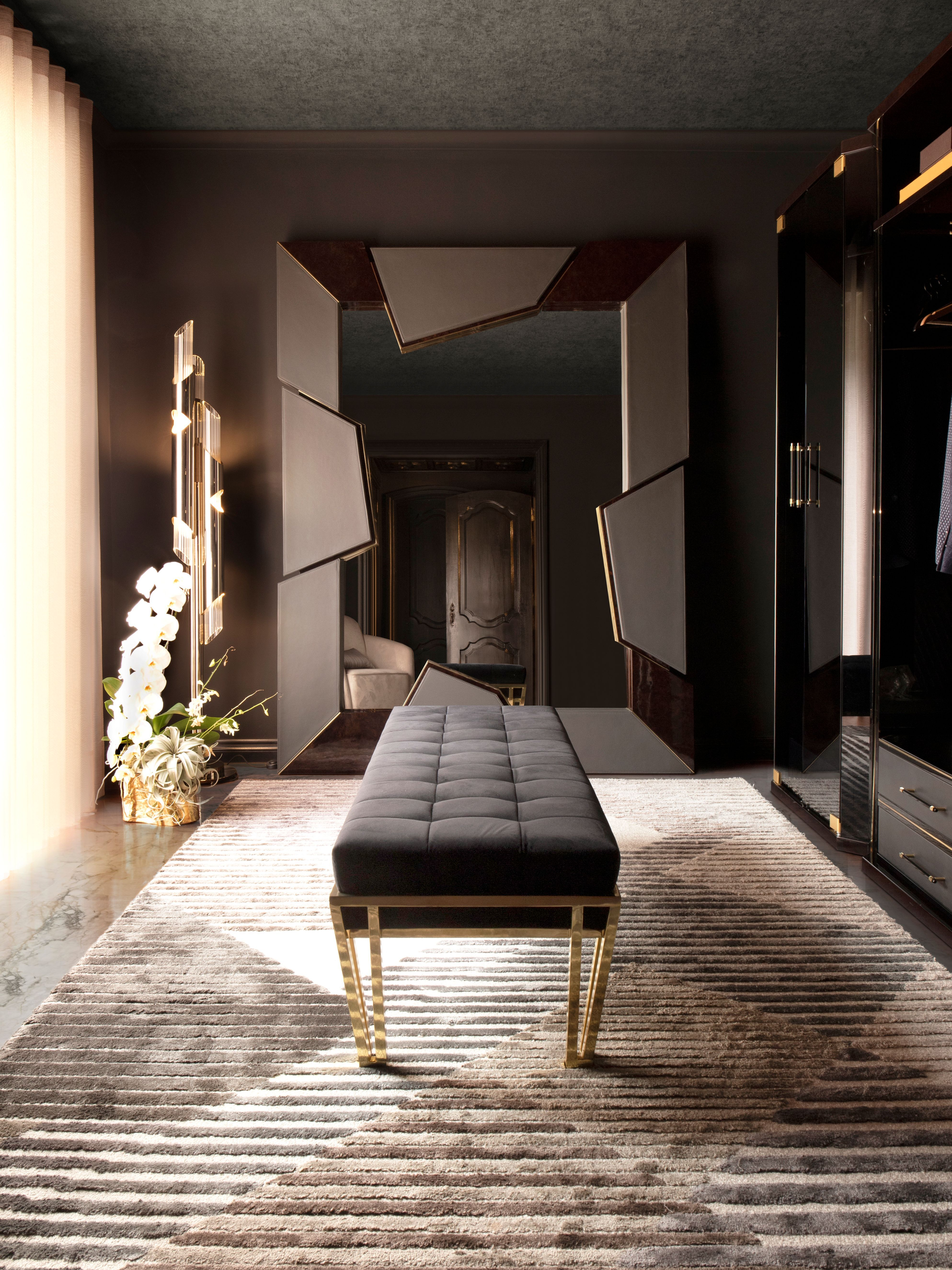 Minimalist And Luxurious Closet With Air Geometric&nbsp;Rug by Rug'Society
