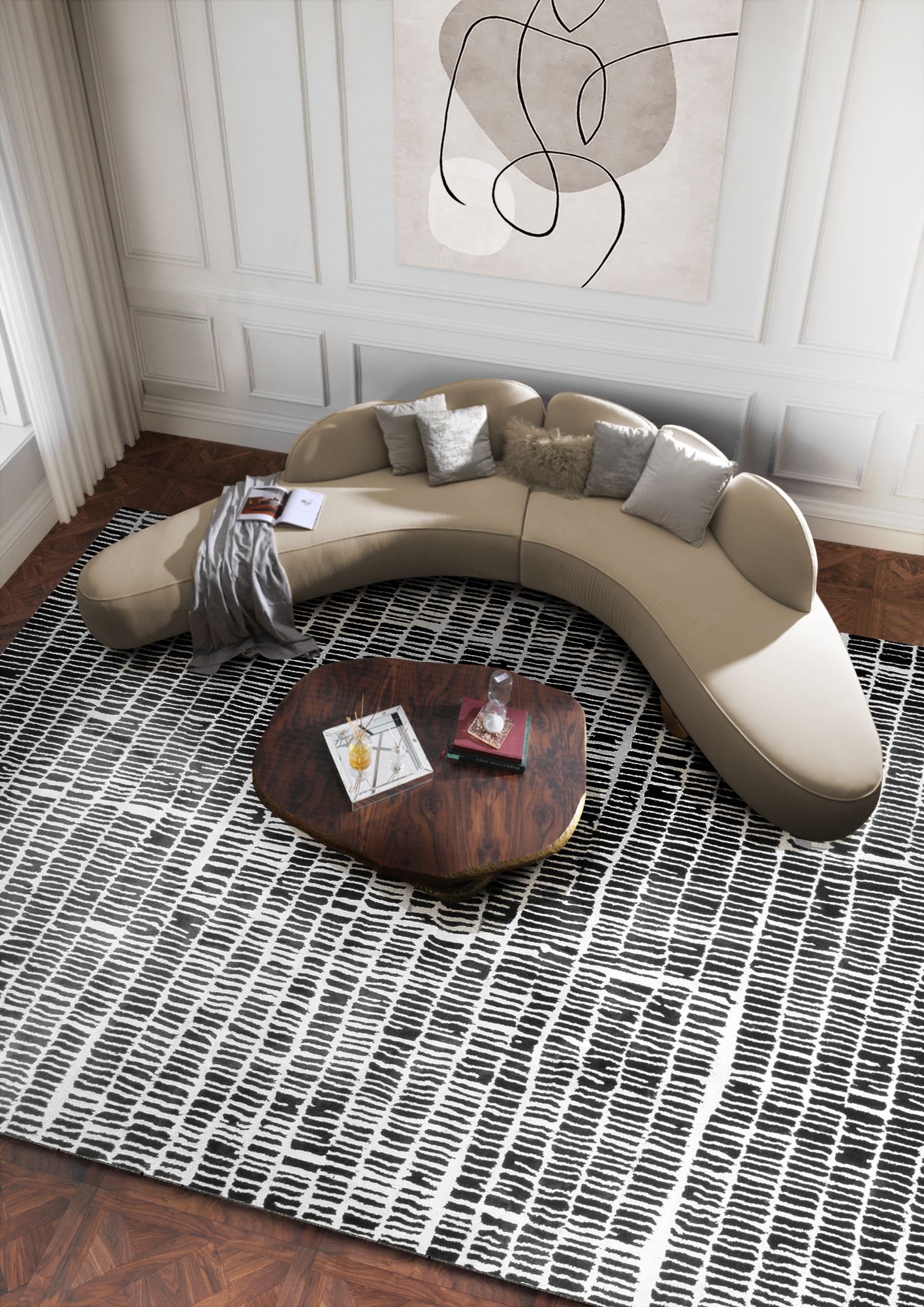 Minimalist and Simple Living Room With Neutral&nbsp;Tones by Rug'Society