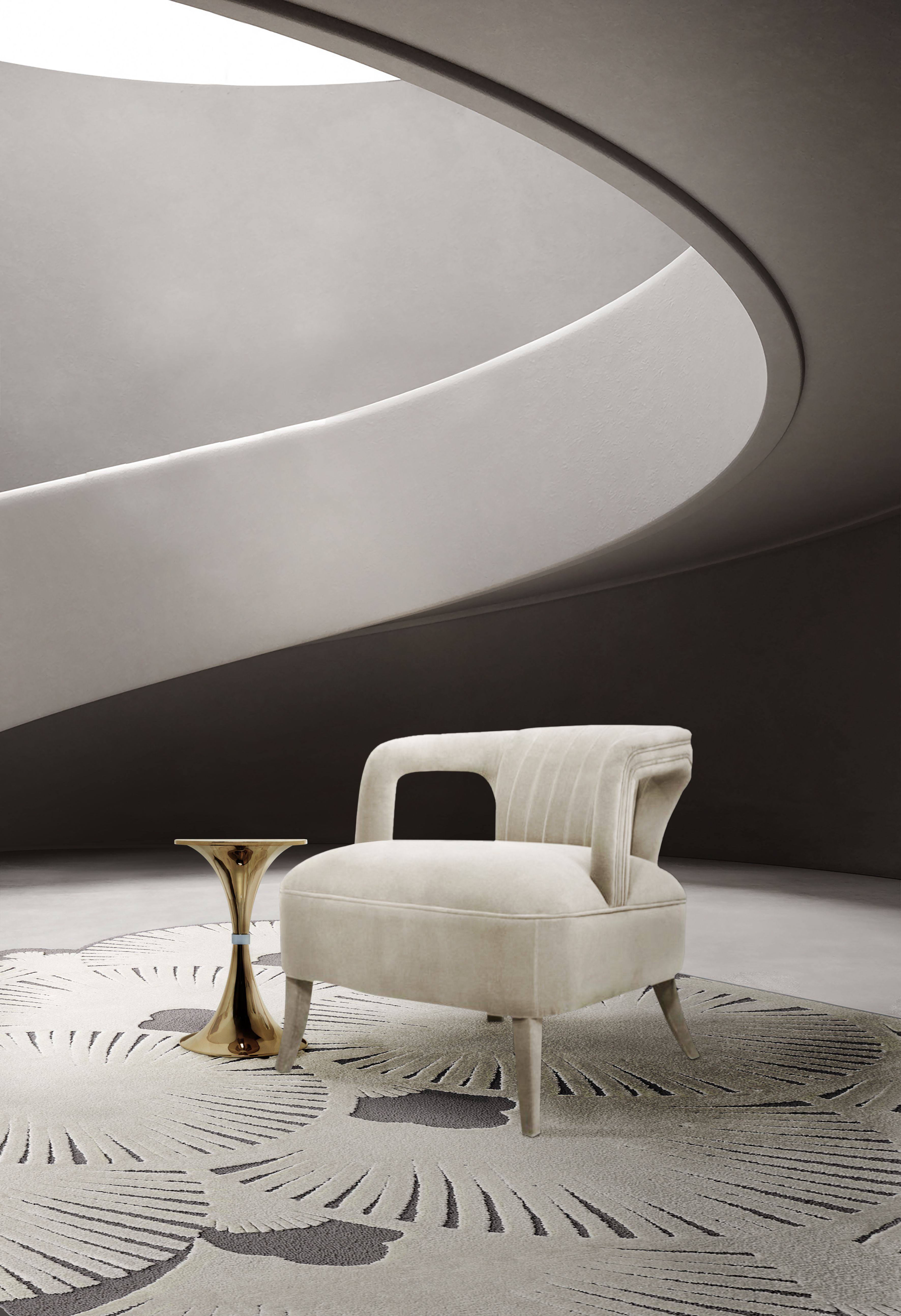 Minimalist Hallway With Dêco Irregular Shape&nbsp;Rug by Rug'Society