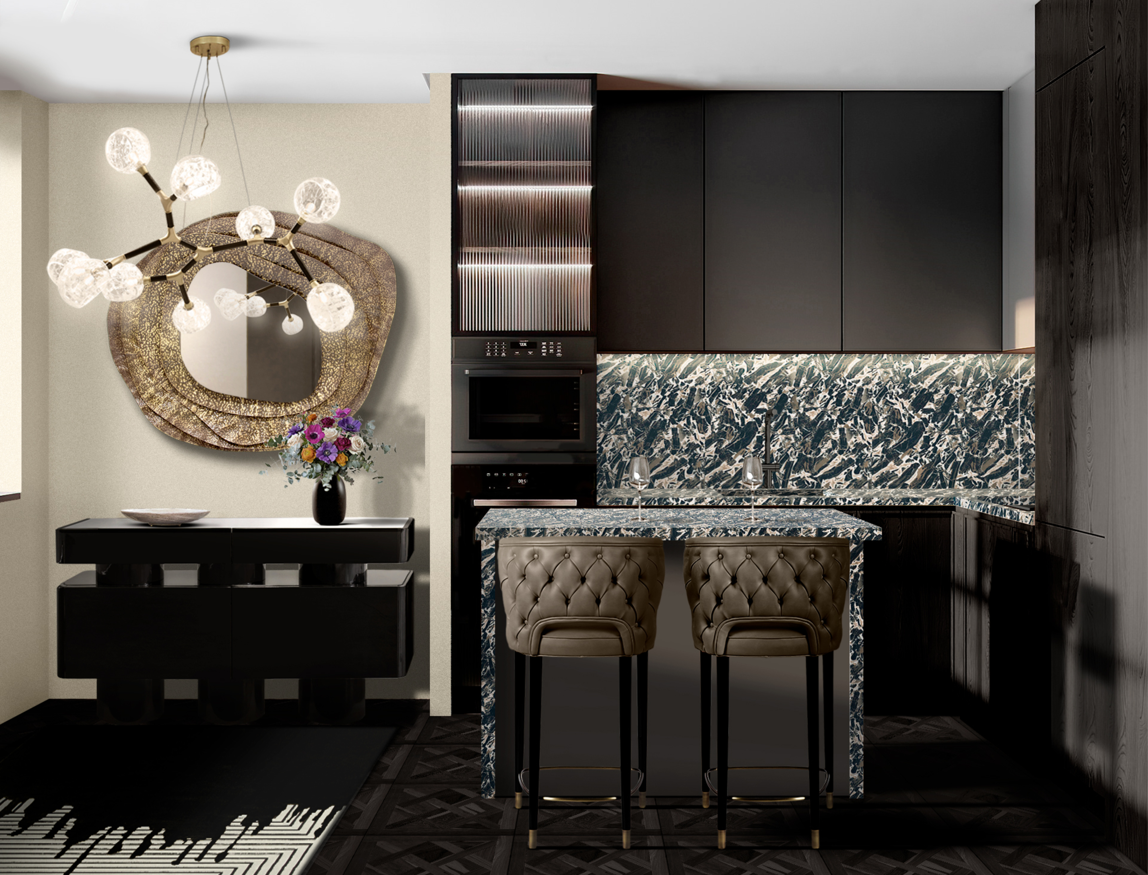 Modern and Sophisticated hallway with Valencia&nbsp;rug by Rug'Society
