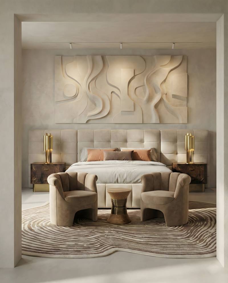 Modern Bedroom Design with the Loode&nbsp;Rug by Rug'Society