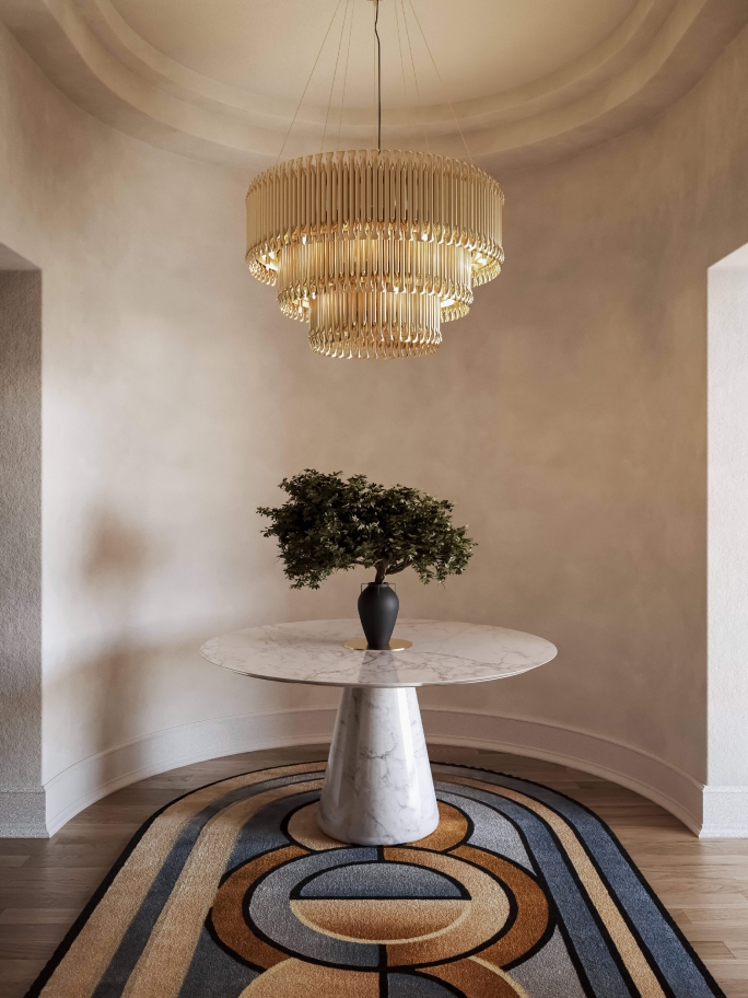 Modern Classic Elegant Hallway With Kleopatra&nbsp;Rug by Rug'Society