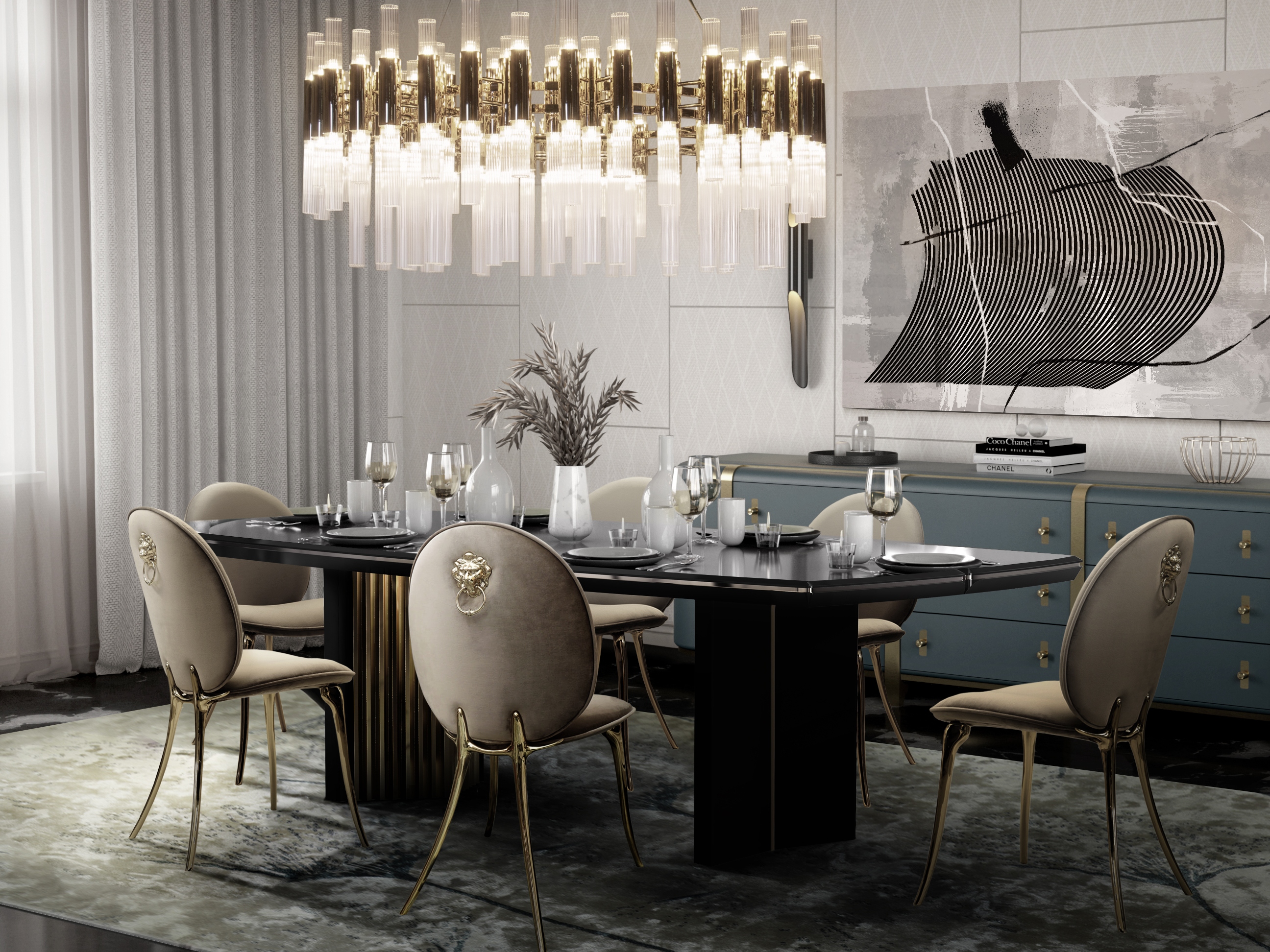 Modern Contemporary Dining Room With Macushi&nbsp;Rug by Rug'Society