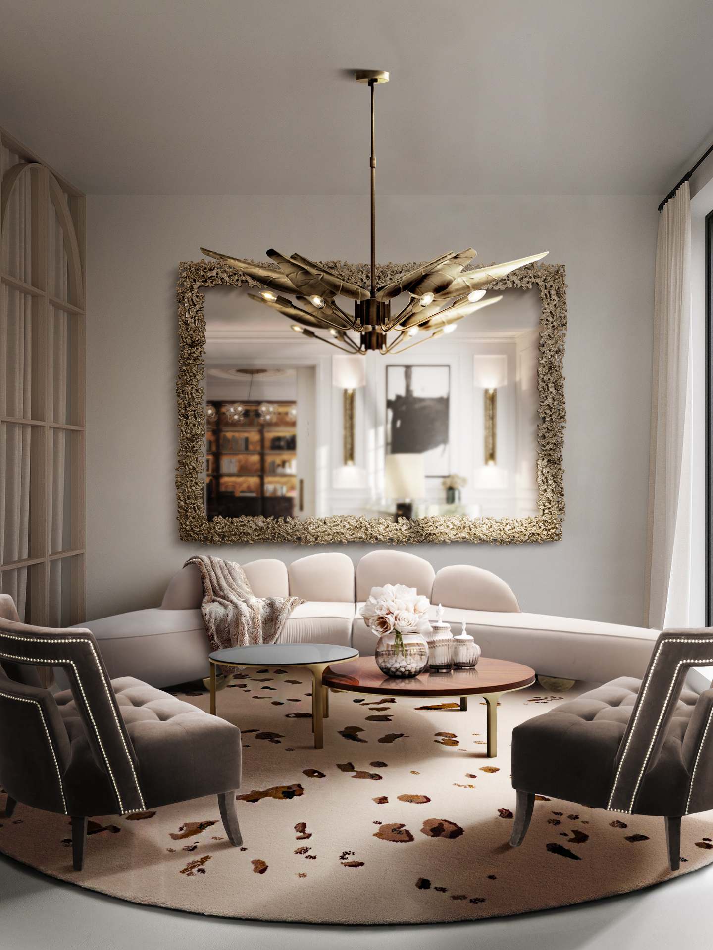 Modern Contemporary Living Room Design WITH ROUND OSLO II&nbsp;RUG by Rug'Society