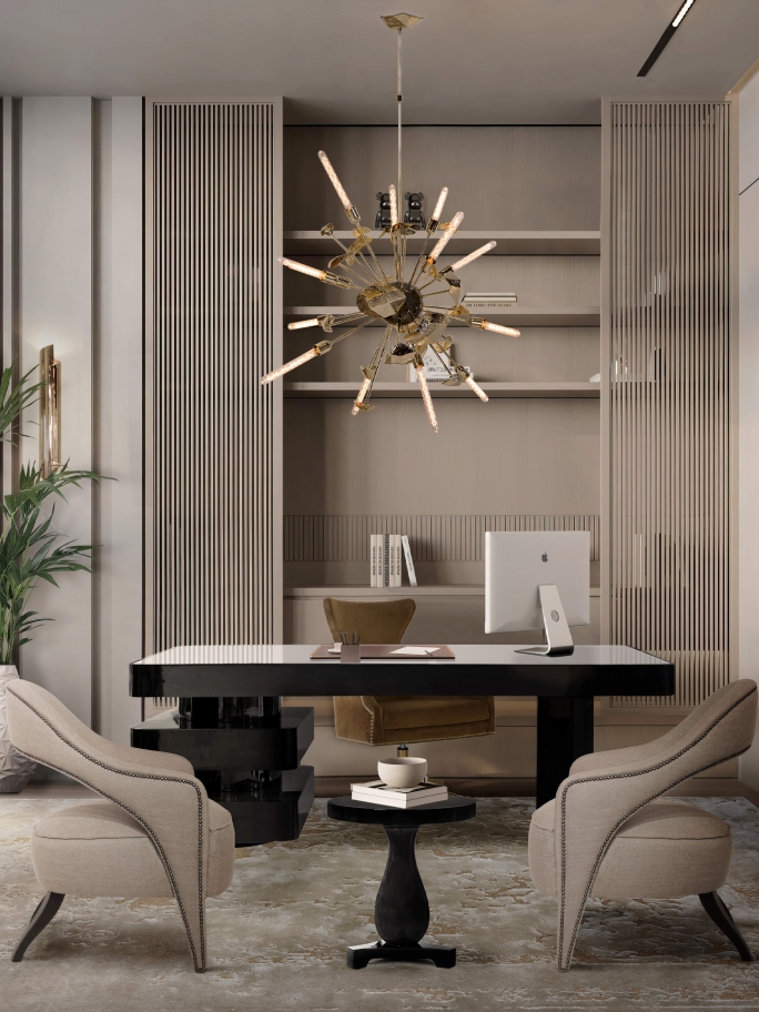 Modern Elegant Office Desihn With Poseidon&nbsp;Rug by Rug'Society