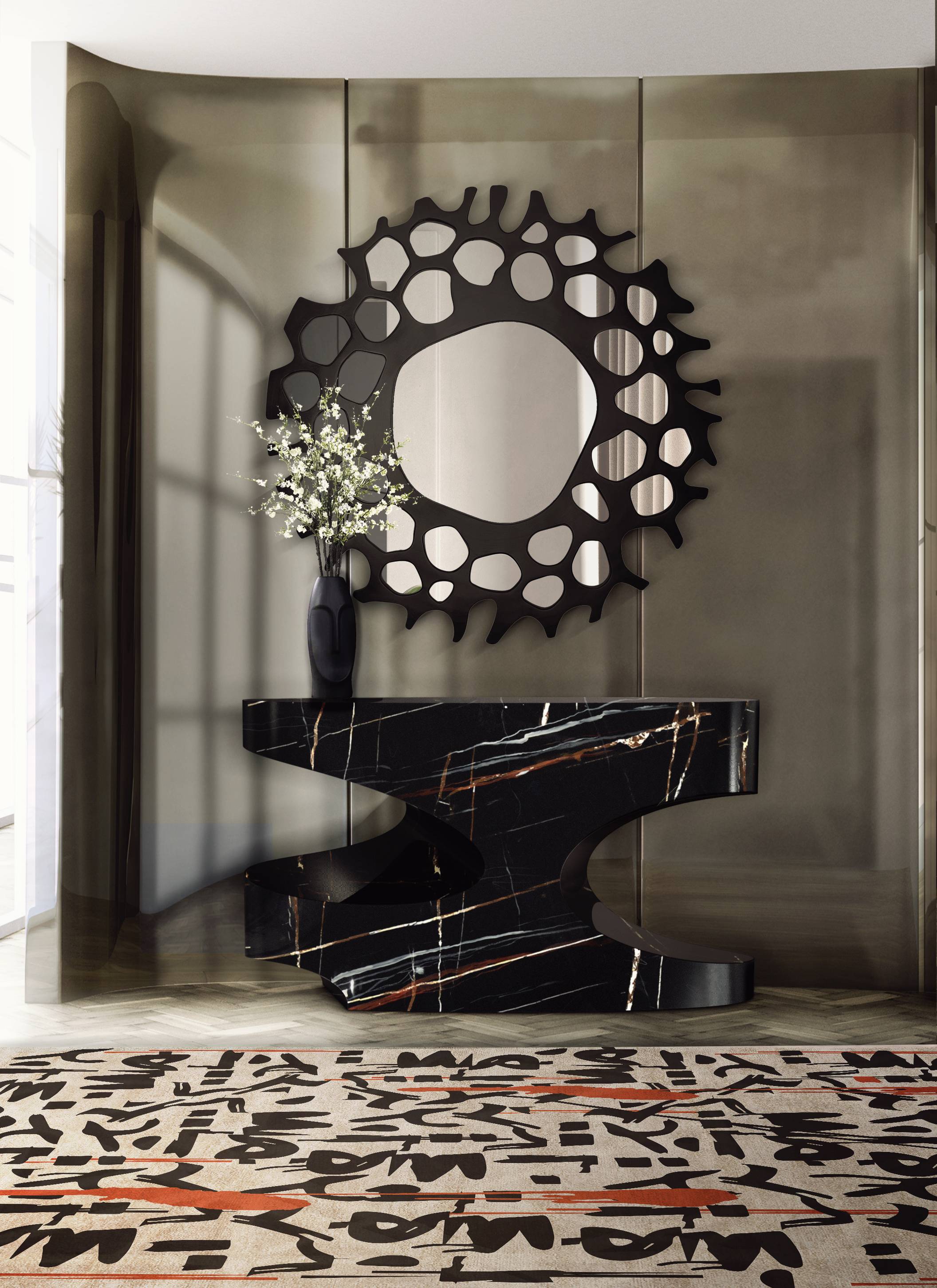 MODERN ENTRYWAY DESIGN WITH THE INKAHOLIC&nbsp;RUG by Rug'Society