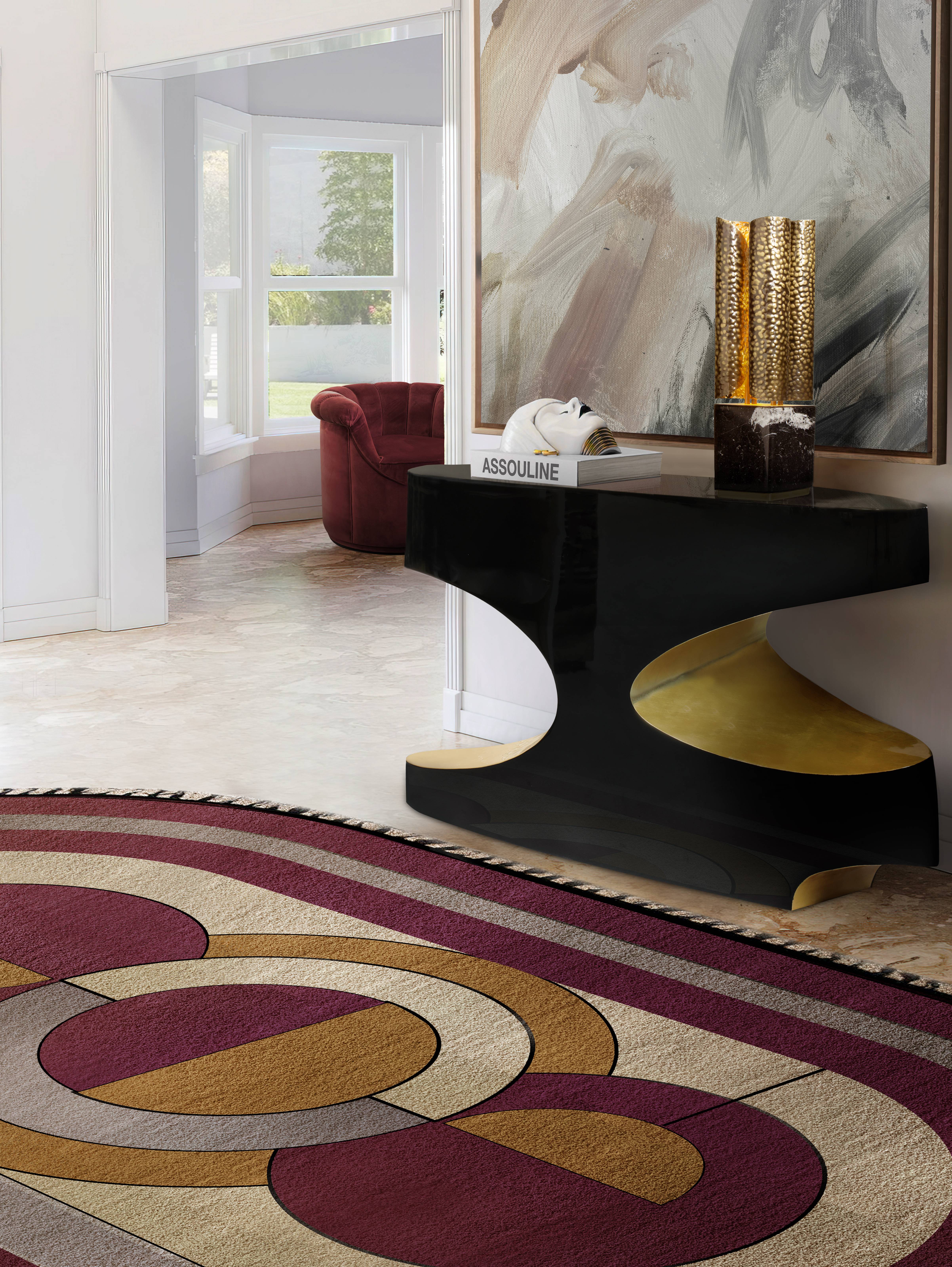 MODERN HALLWAY FEATURING THE KLEOPATRA&nbsp;RUG by Rug'Society