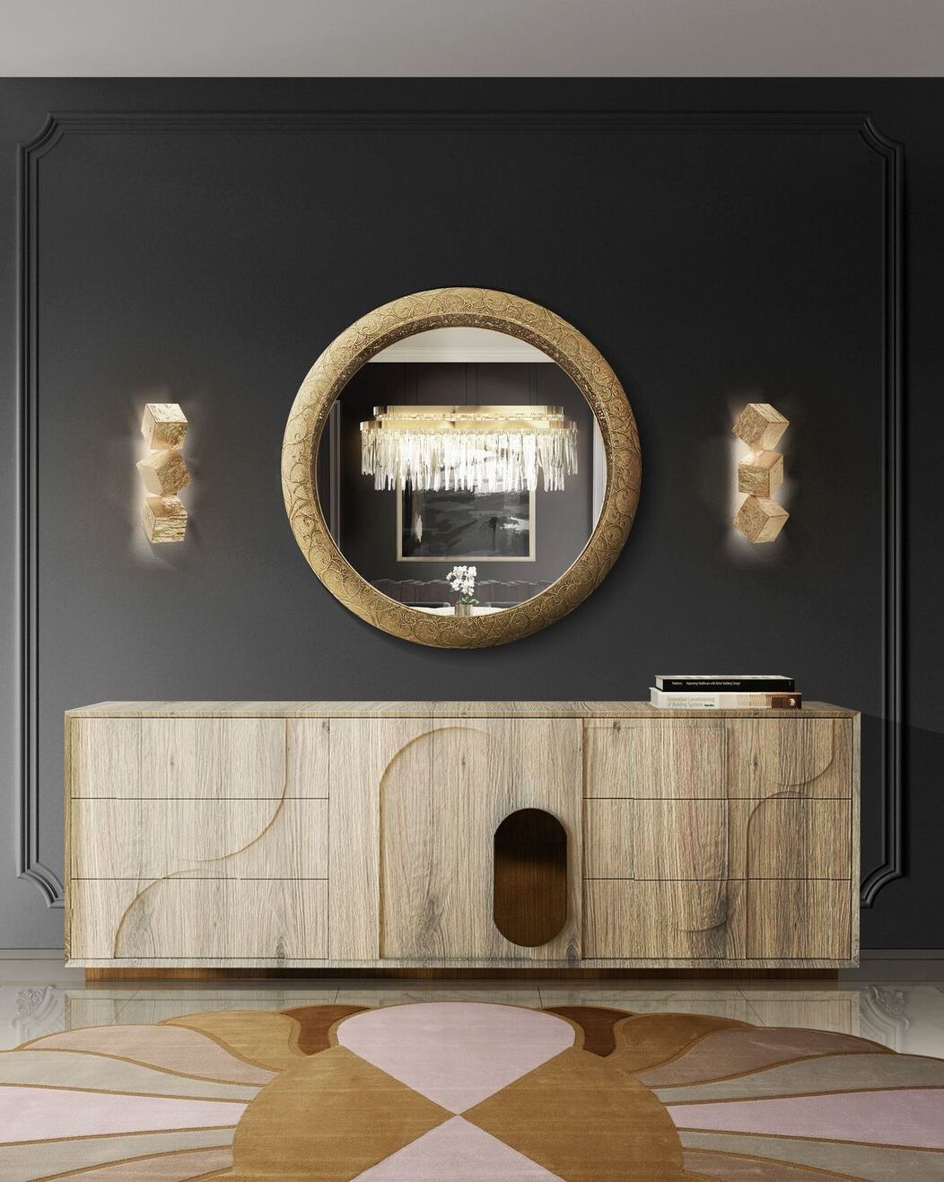 Modern Hallway With Mermaid Lounge&nbsp;Rug by Rug'Society