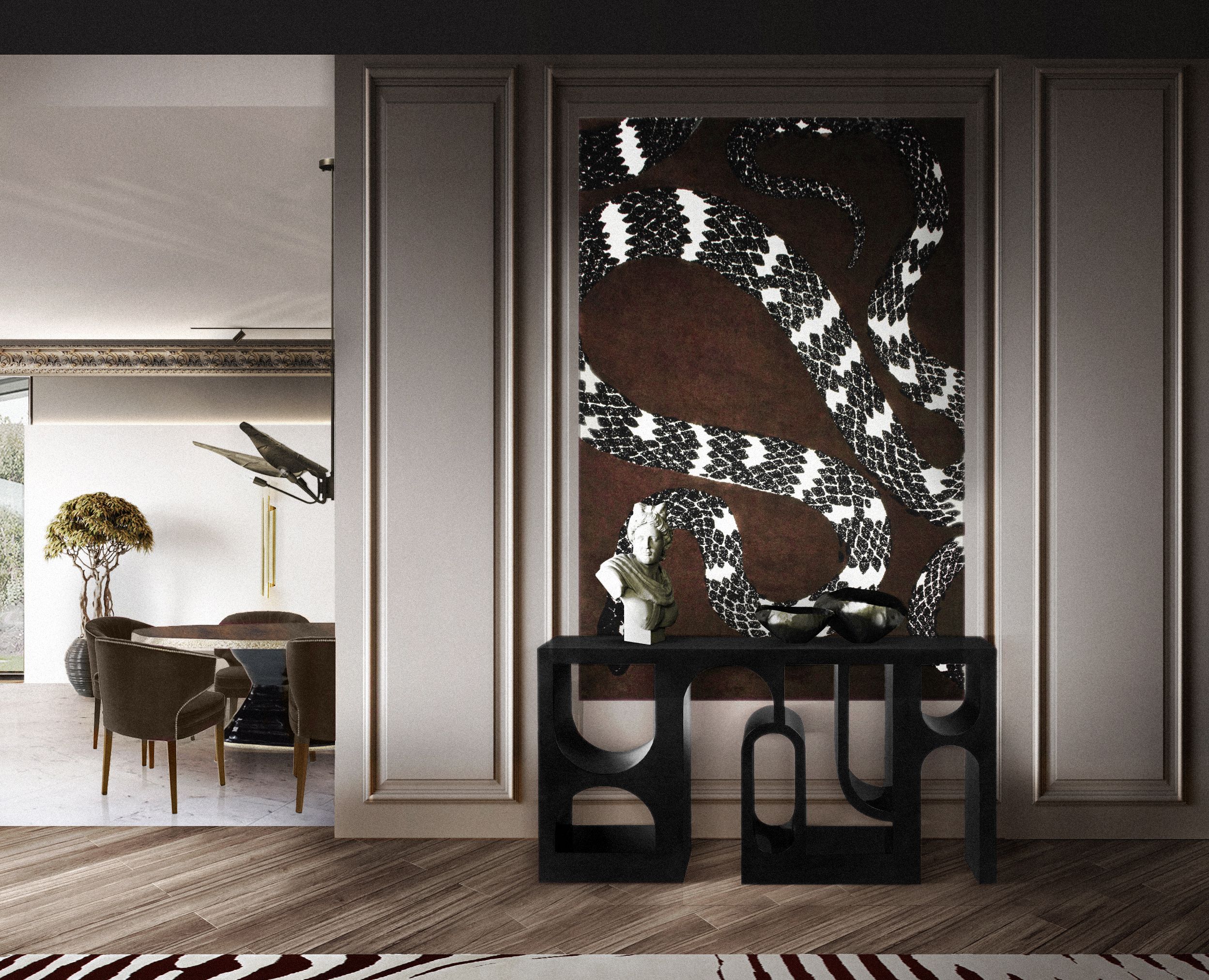 Modern Hallway With Snake 8&nbsp;Rug by Rug'Society