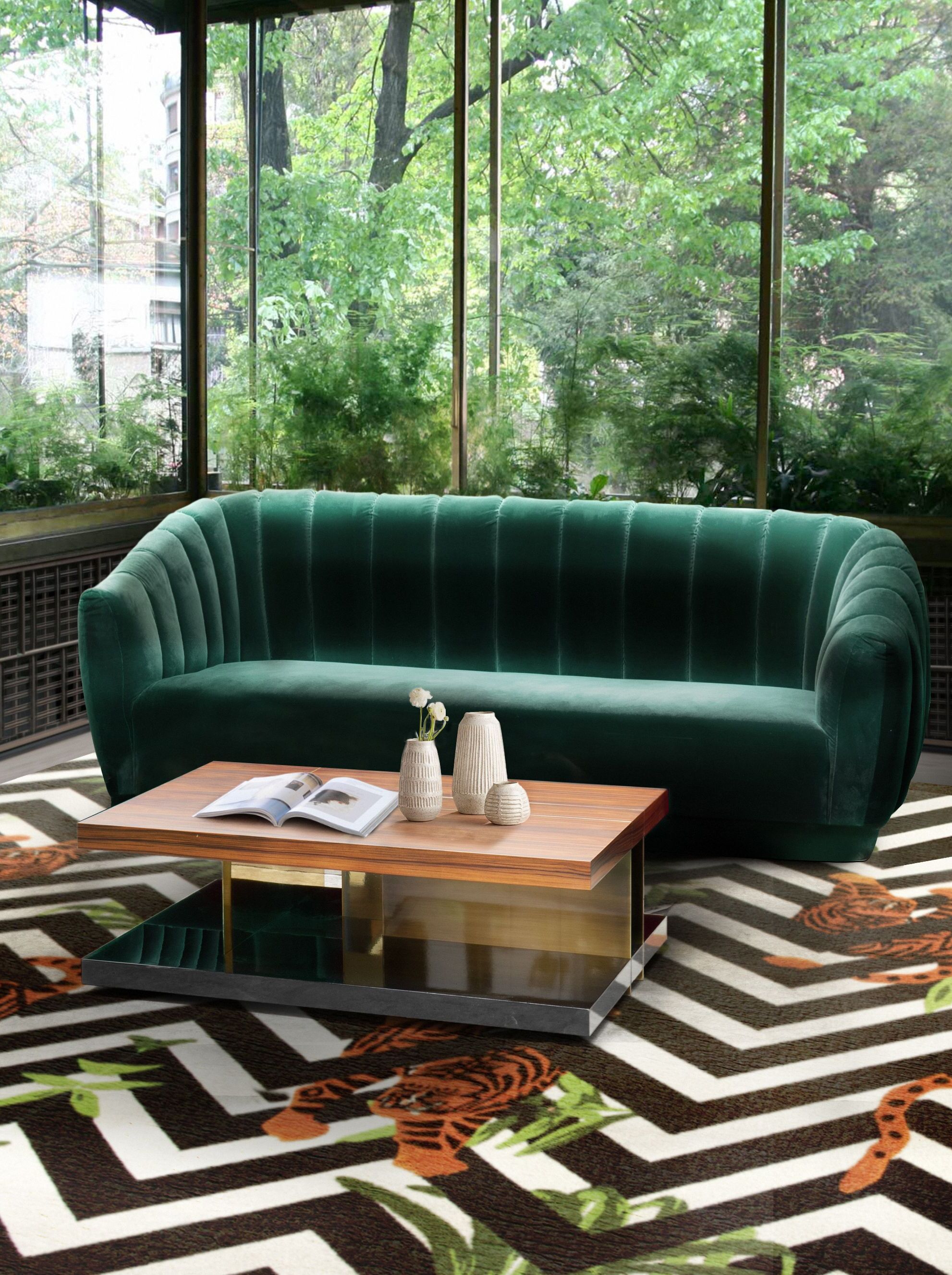 Modern Living Room With Biophilic&nbsp;Design by Rug'Society