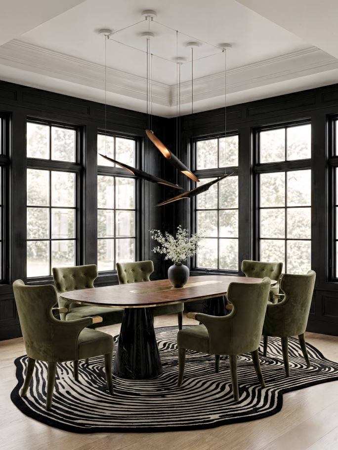 Modern Monochrome Dining Room With Loode Rug - Rug'Society