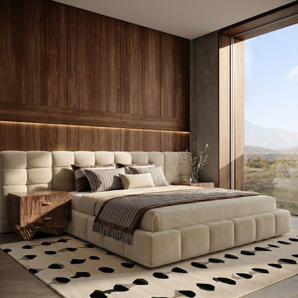 Modern Organic Bedroom With Mursi&nbsp;Rug by Rug'Society
