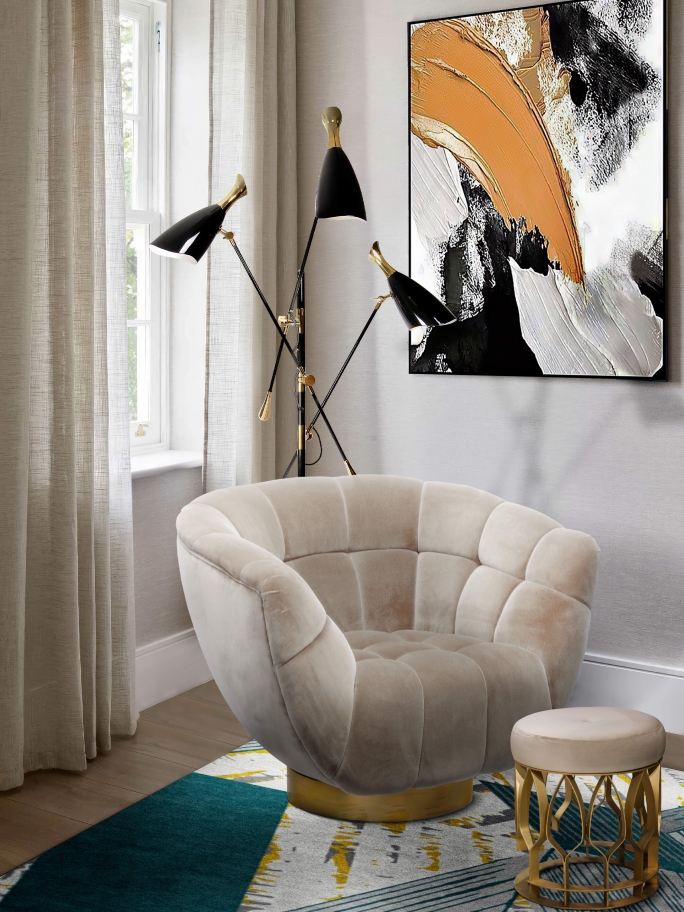 Modern Soft Tones Reading Corner With Xisto&nbsp;Rug by Rug'Society