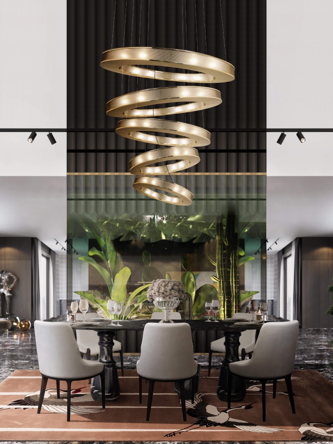 Moody Dining Room Design With Heron&nbsp;Rug by Rug'Society