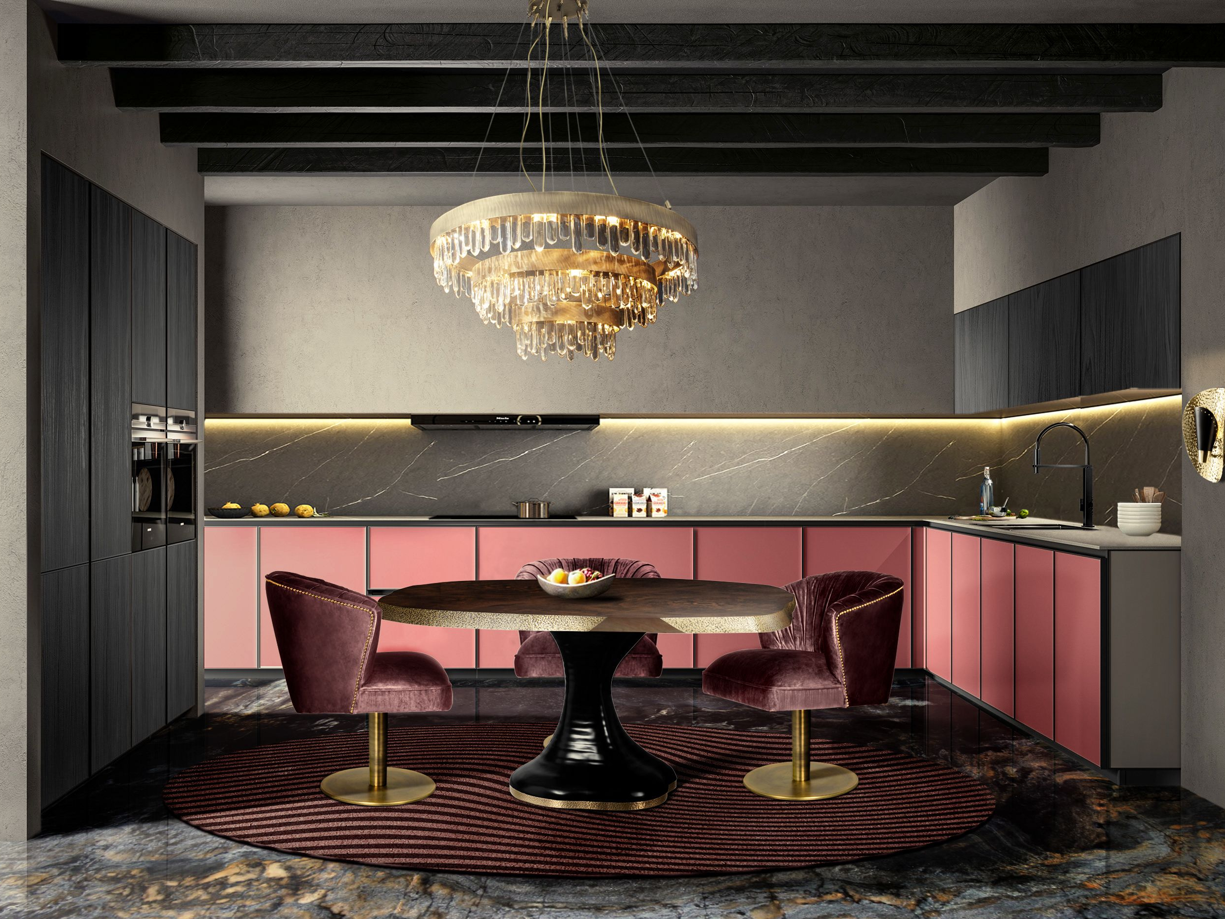 Mysterious Dining Room Decor With Our Sand&nbsp;Rug by Rug'Society