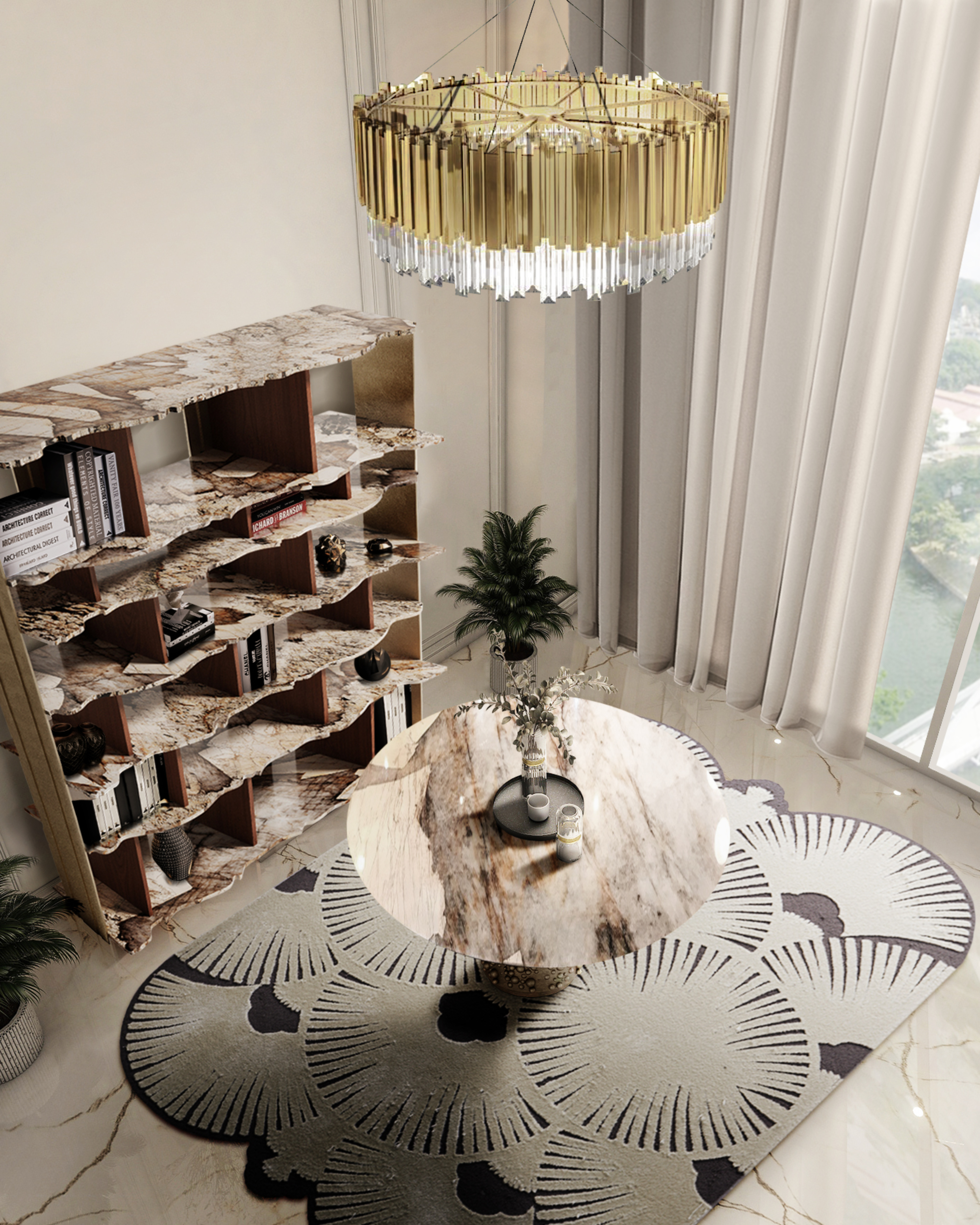 Neutral and Contemporary Hallway Decor With Deco&nbsp;Rug by Rug'Society
