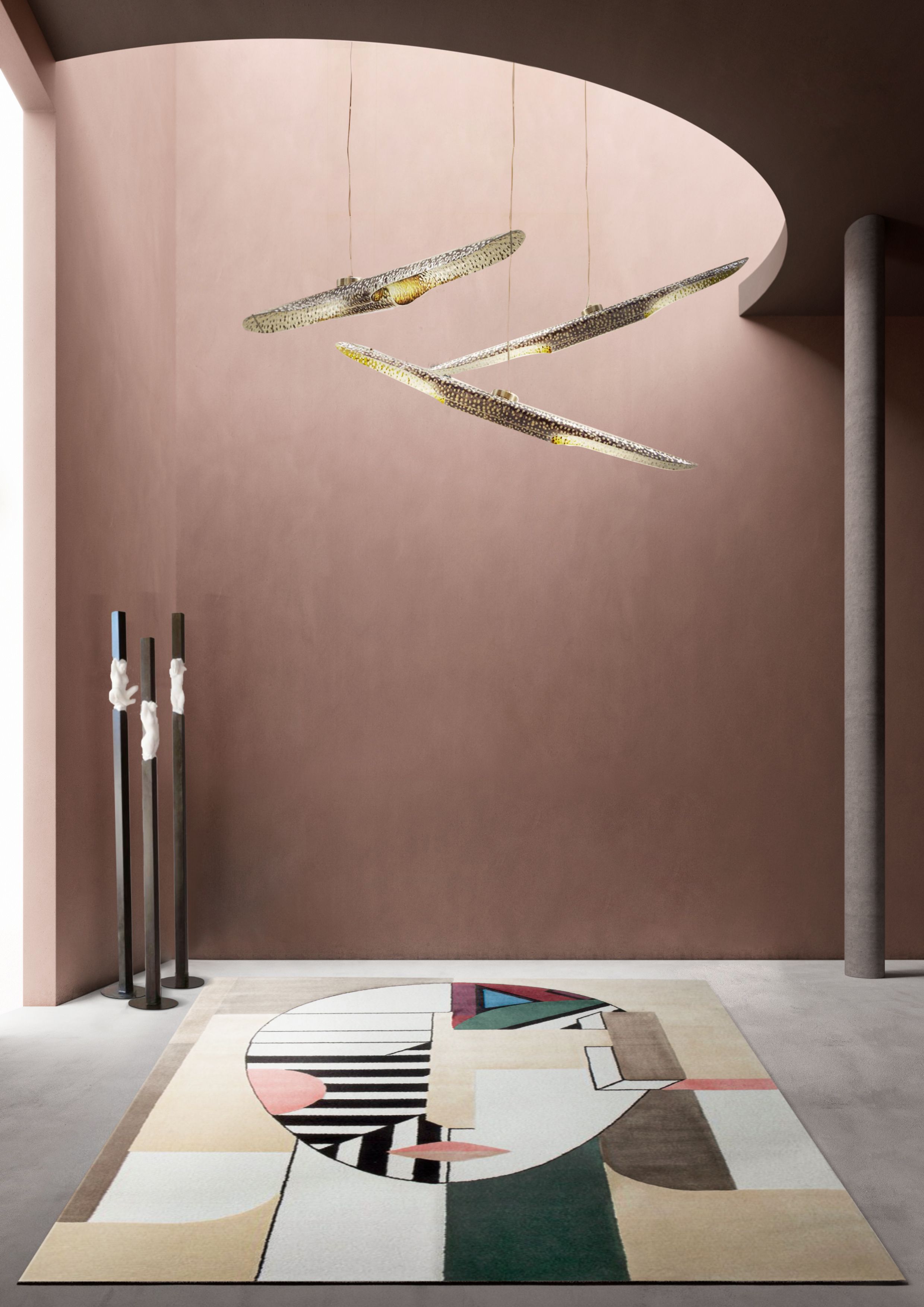 Neutral Hallway With Oscar Geometric&nbsp;Rug by Rug'Society