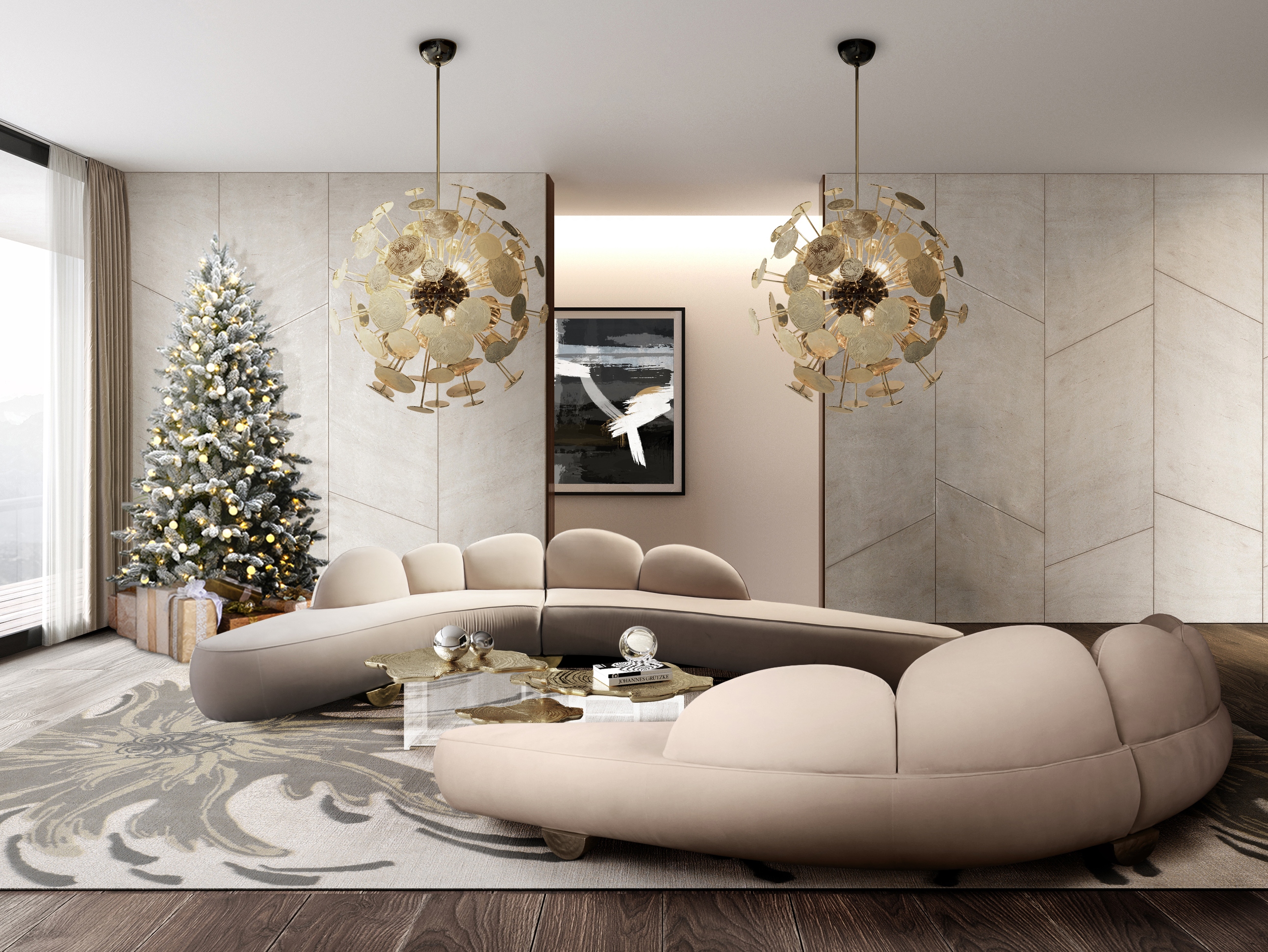 Neutral Interior For Winter holidays with Neptuno&nbsp;Rug by Rug'Society