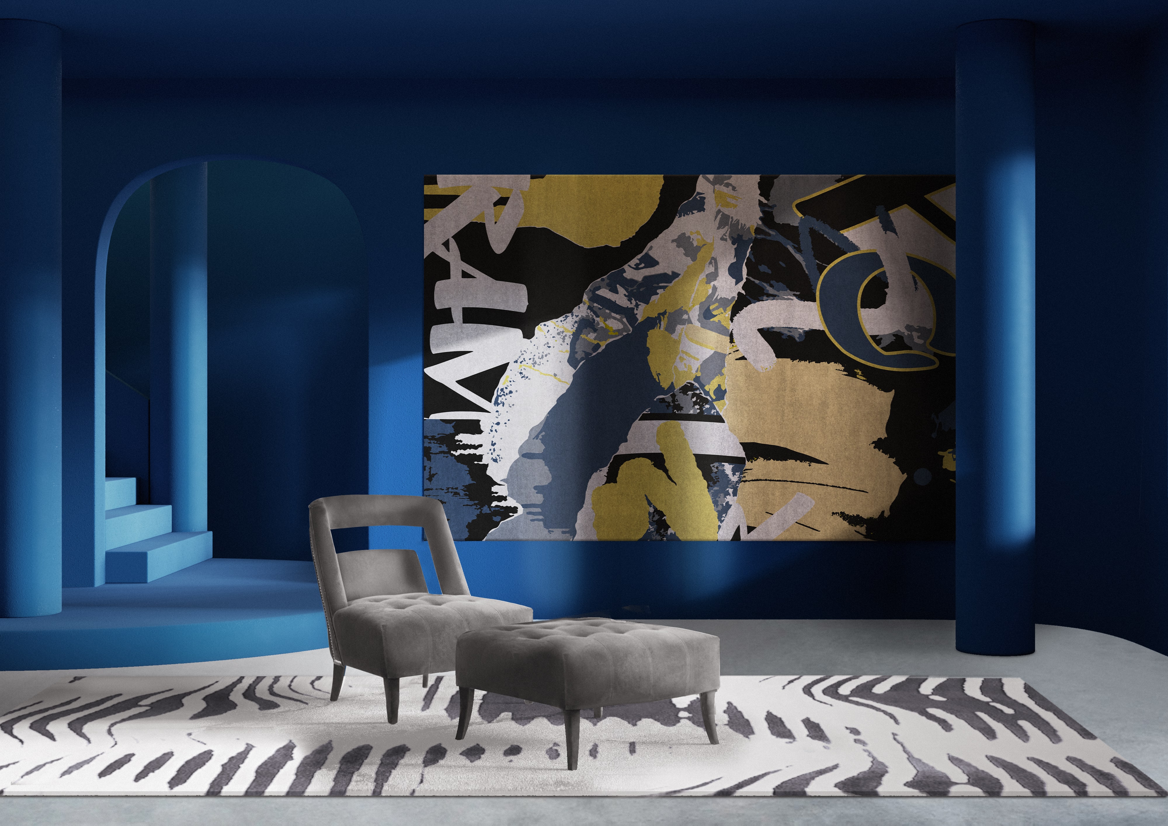 Rug'Society KOTTA Rug Blue Living&nbsp;Room by Rug'Society