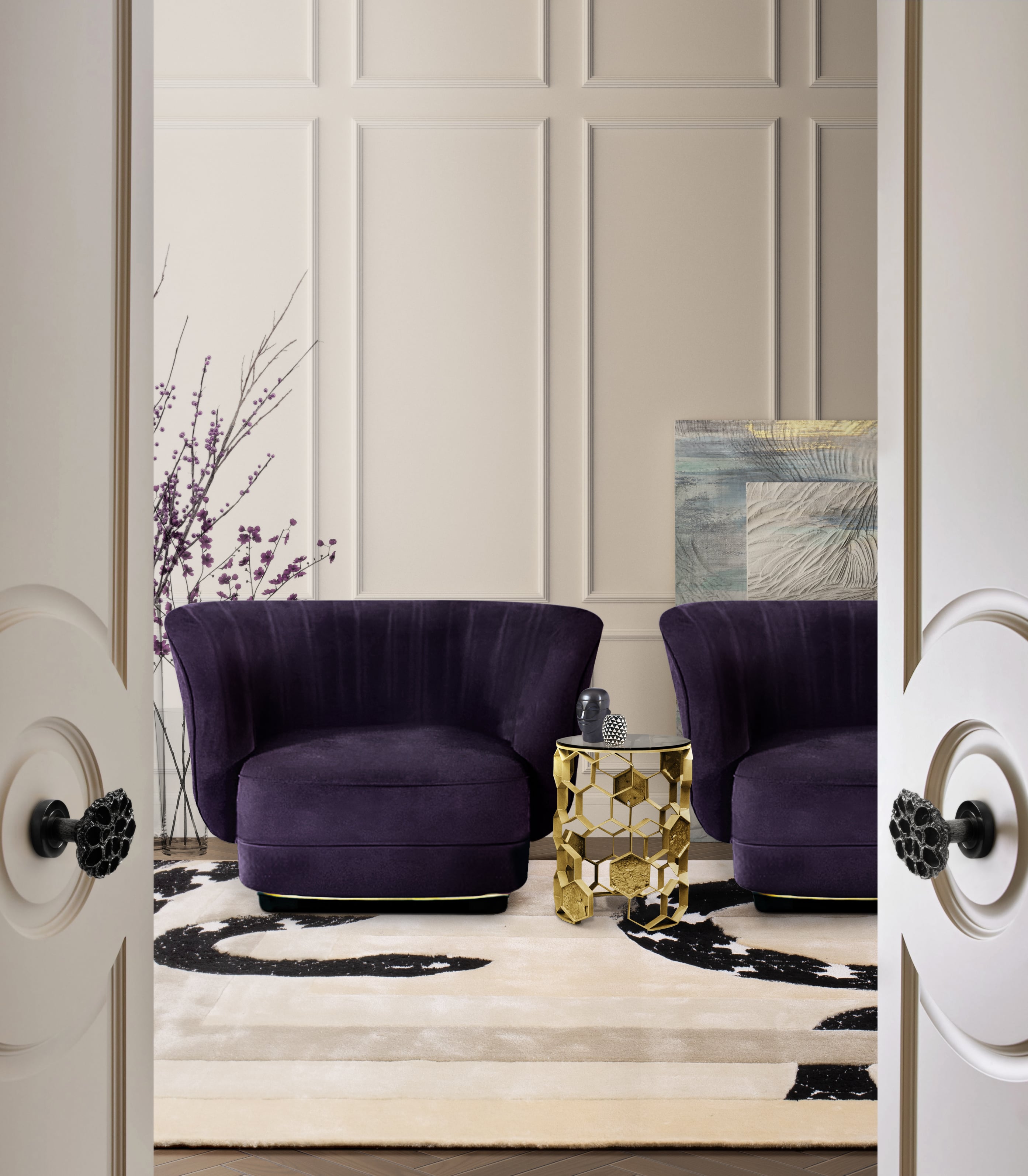 Rug'Society Modern IMPERIAL SNAKE Living&nbsp;Room by Rug'Society
