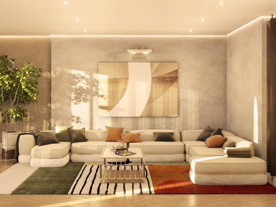 Serene Nature-Inspired Living Room With Simba&nbsp;Rug by Rug'Society