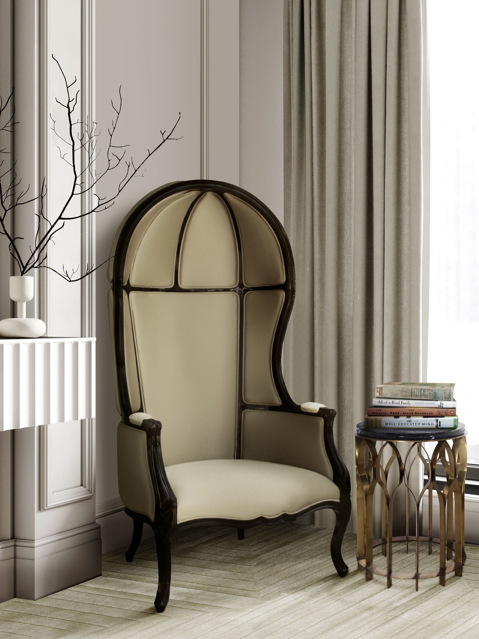 Simple and Beautiful Reading Corner Ambiance with White Garden&nbsp;Rug by Rug'Society