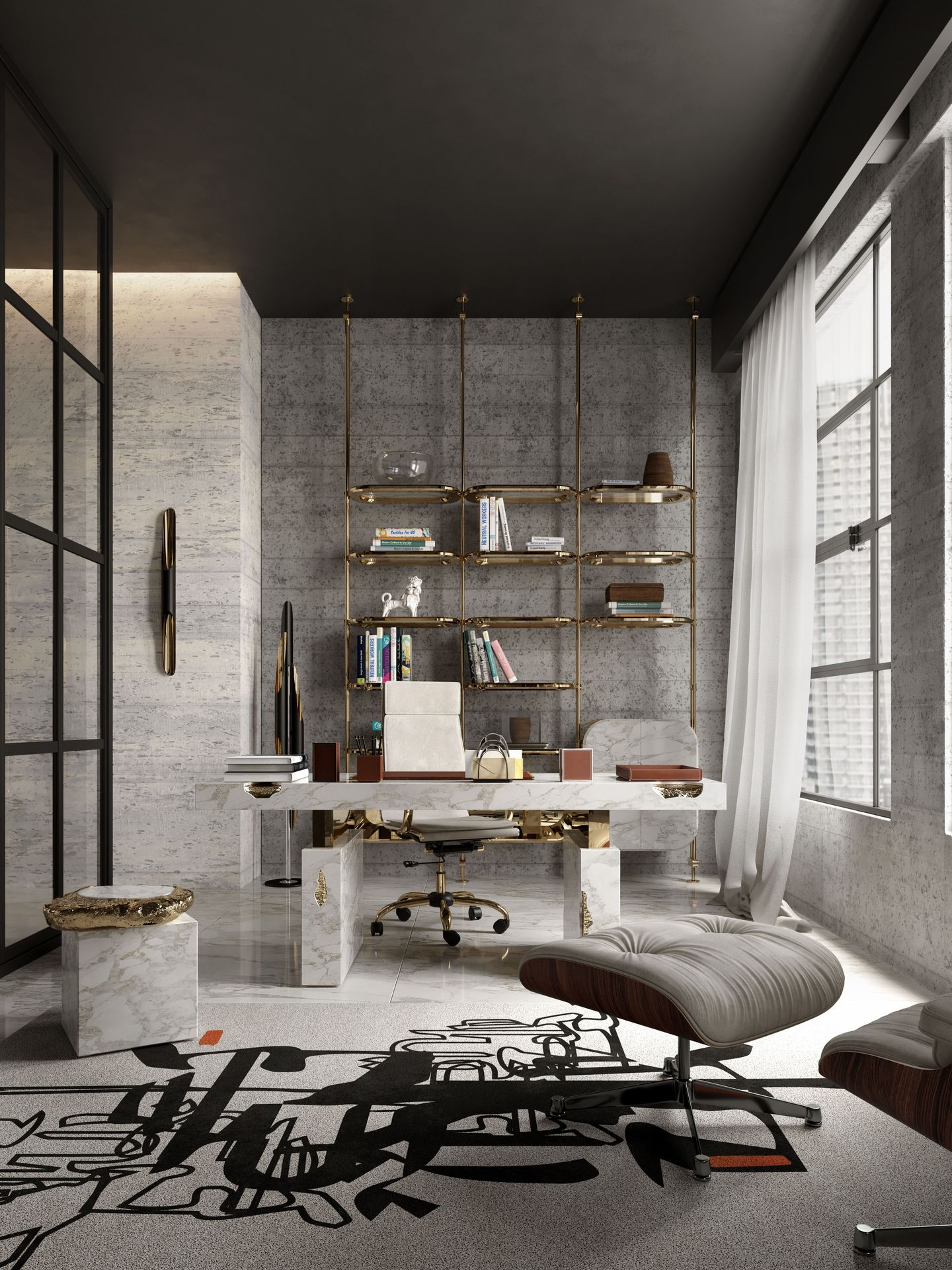 Simple Office Design With Inkage Modern&nbsp;Rug by Rug'Society