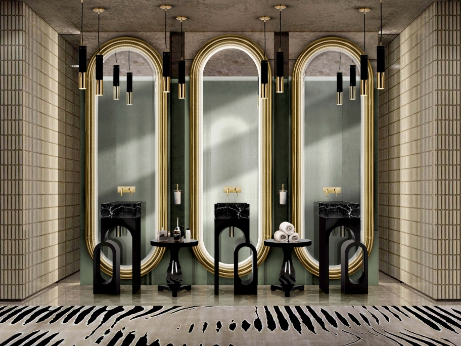 Sophisticated Bathroom Design With The Kotta&nbsp;Rug by Rug'Society