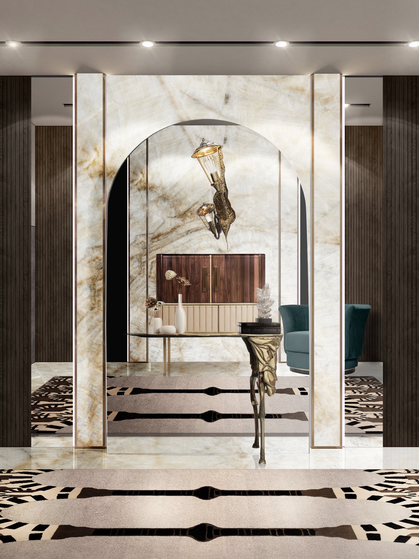 sophisticated hallway decor full of charm With the APOLLO&nbsp;RUG by Rug'Society