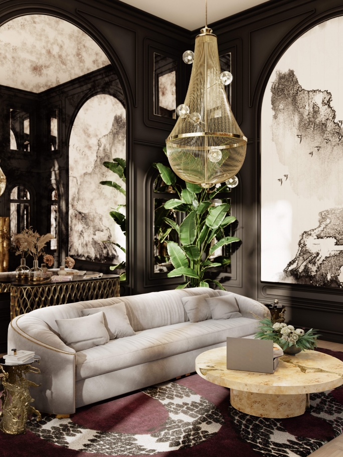 Sophisticated Living Room Design With Snake 8&nbsp;Rug by Rug'Society