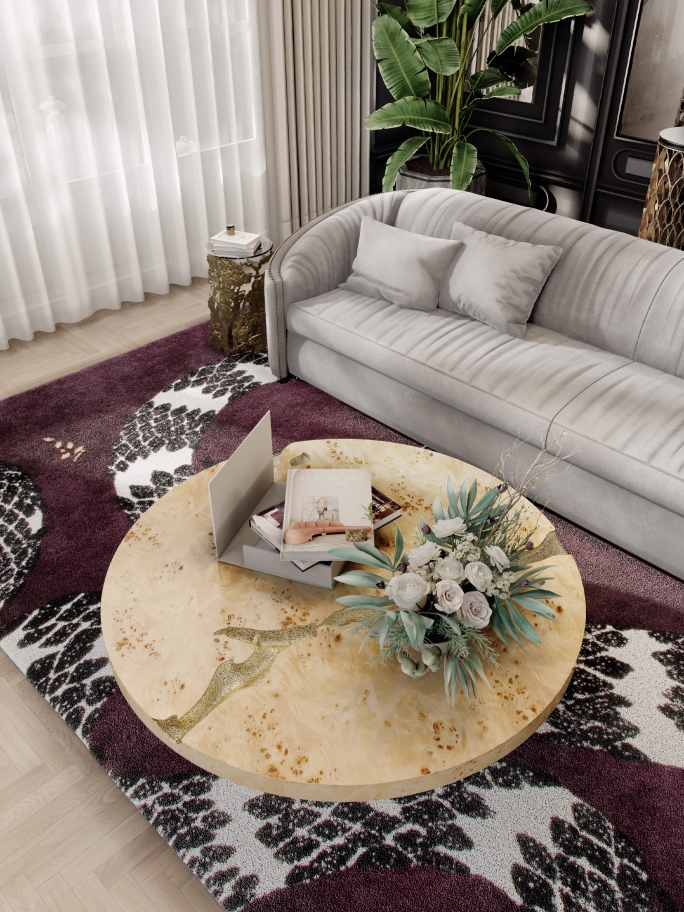 Sophisticated Living Room Design With Snake 8&nbsp;Rug by Rug'Society