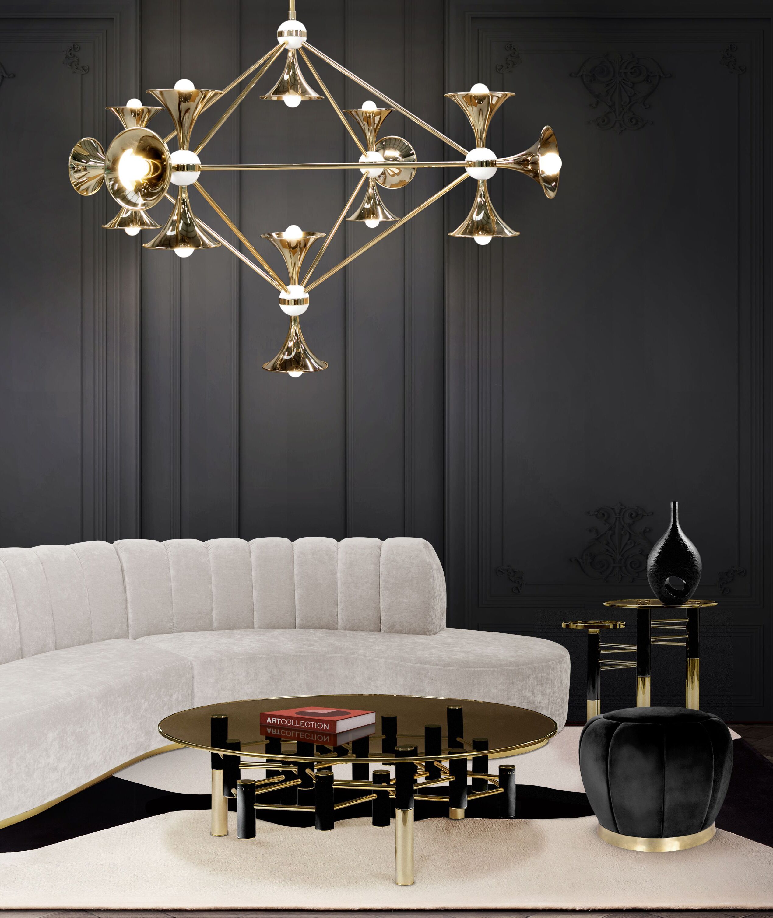 Sophisticated Living Room With Vase Classic&nbsp;Rug by Rug'Society