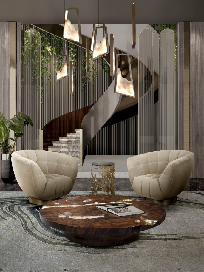 Sophisticated Modern Living Room With Agatha Rug - Rug'Society
