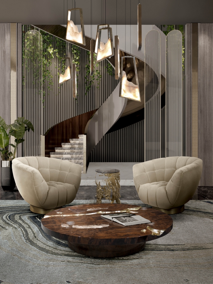 Sophisticated Modern Living Room With Agatha&nbsp;Rug by Rug'Society