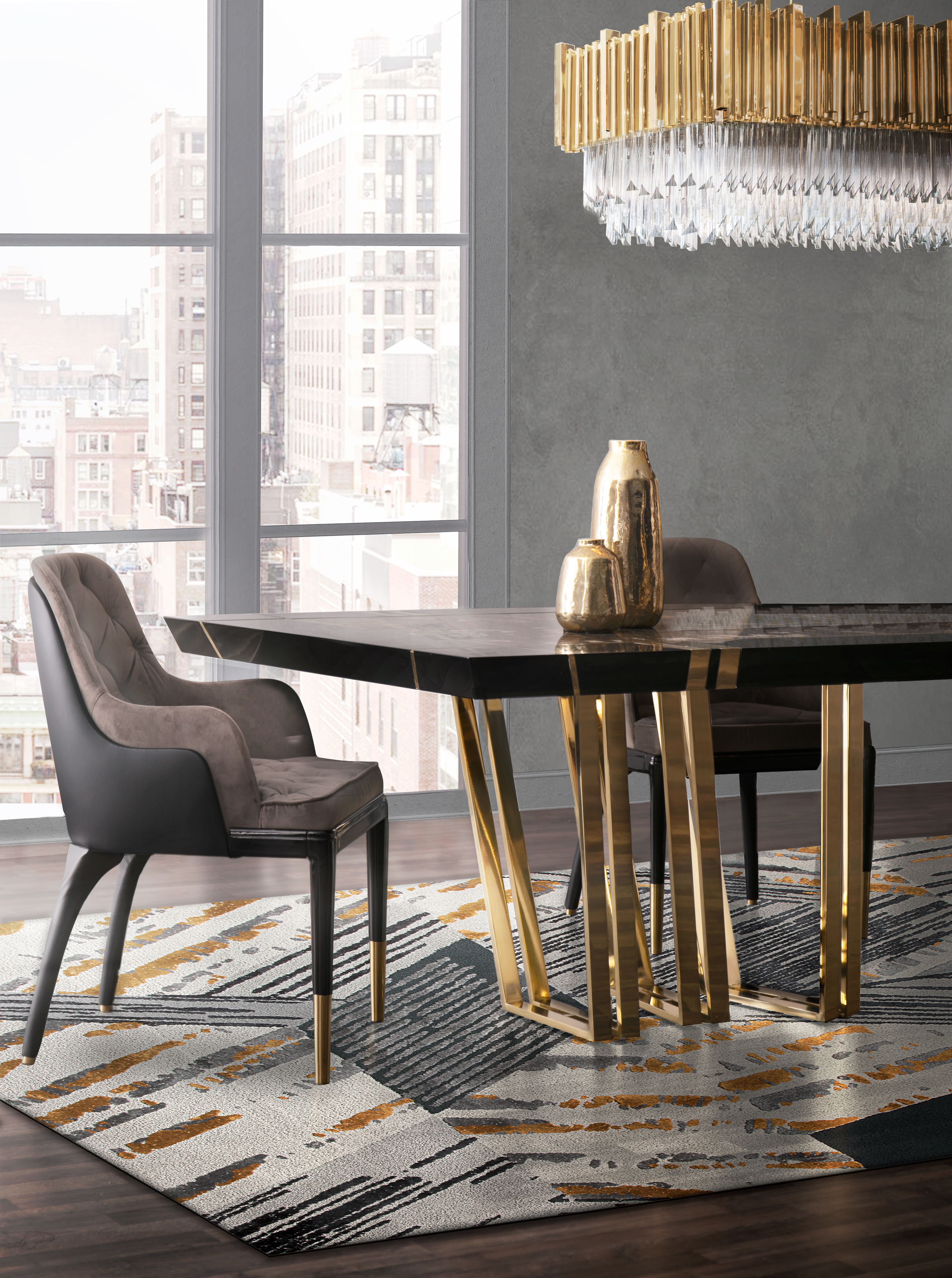Strong Dining Room Design With Xisto Modern&nbsp;Rug by Rug'Society