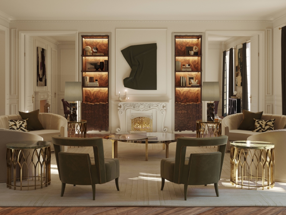 Timeless Elegant Living Room With White Garden&nbsp;Rug by Rug'Society