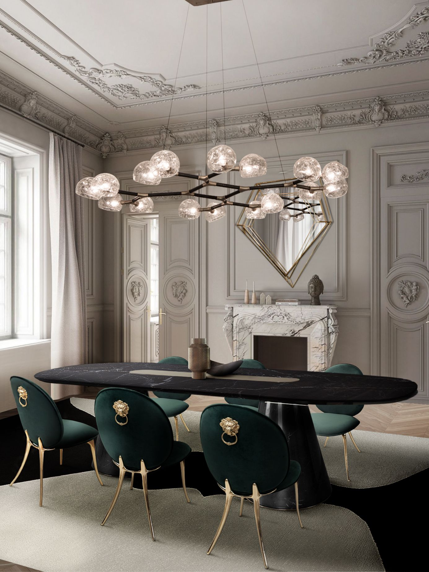 Unique Dining Room Design With Vase&nbsp;Rug by Rug'Society