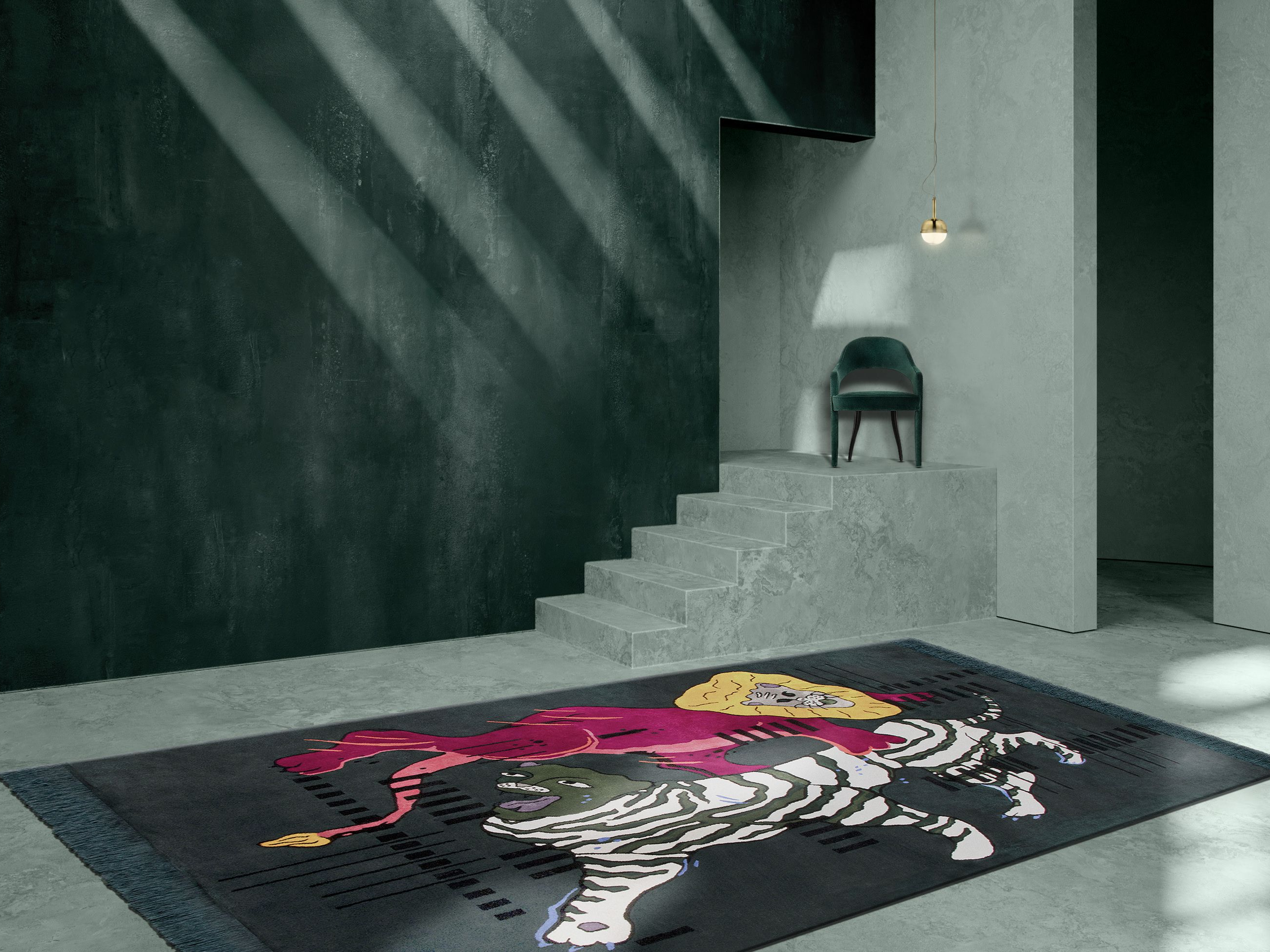 Unique Hallway Design in a Free-Spirited&nbsp;Home by Rug'Society