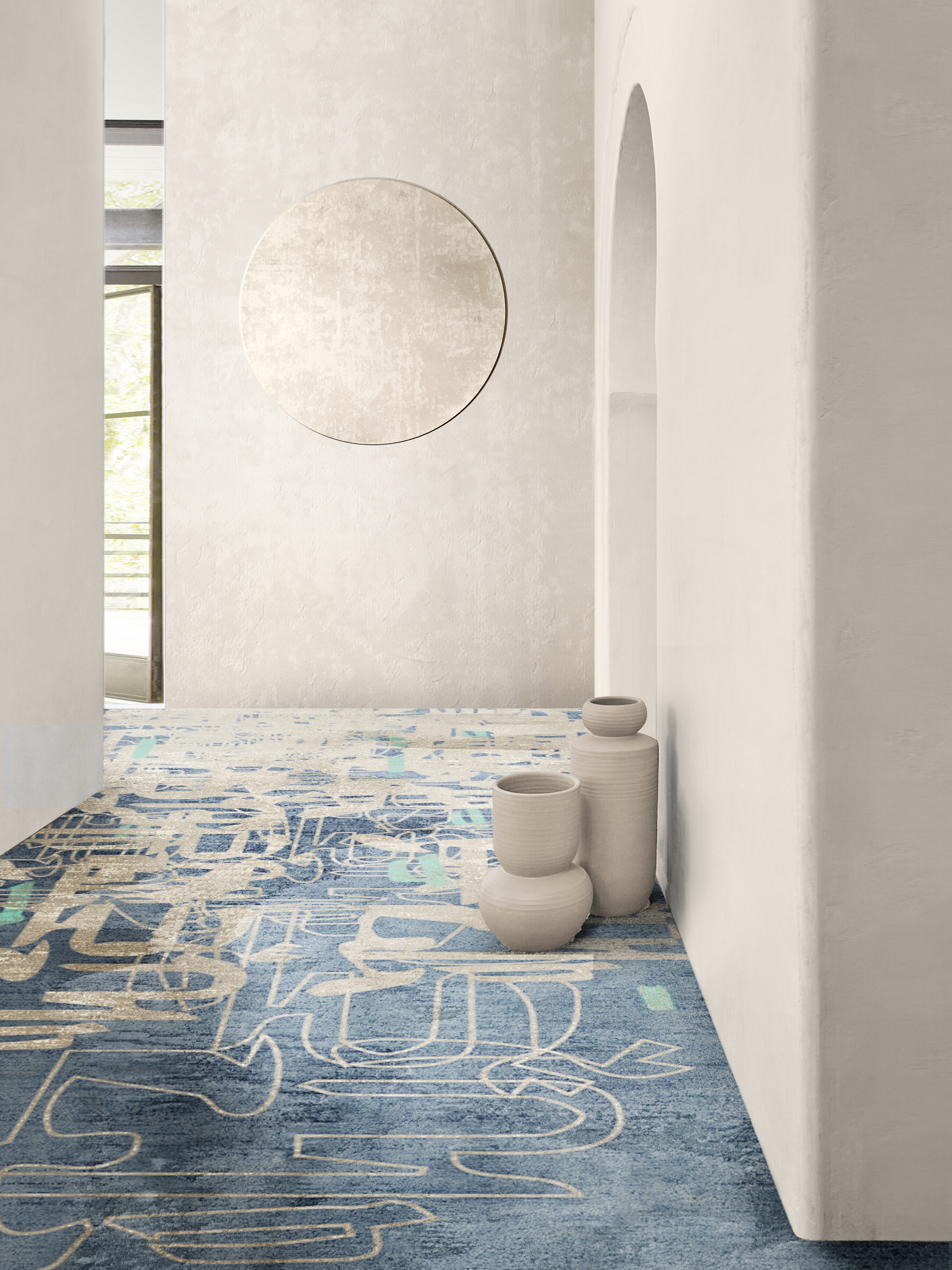 Urban Hallway With Blue Shades And Inkblind&nbsp;I by Rug'Society