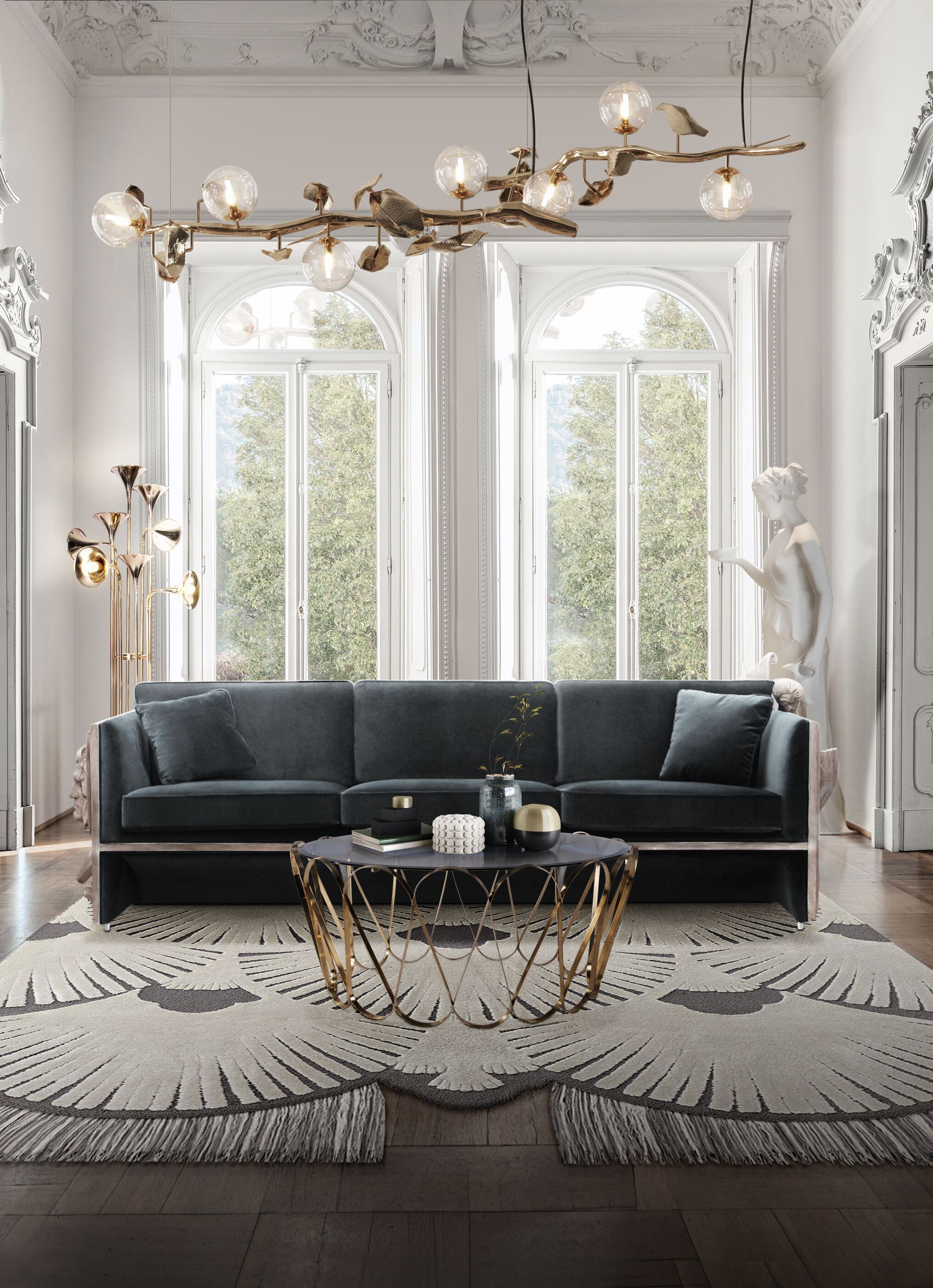 Versailles Living Room With Dêco Neutral&nbsp;Rug by Rug'Society