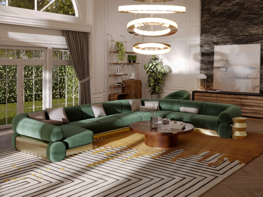 Vibrant Sophisticated Living Room With Valencia&nbsp;Rug by Rug'Society