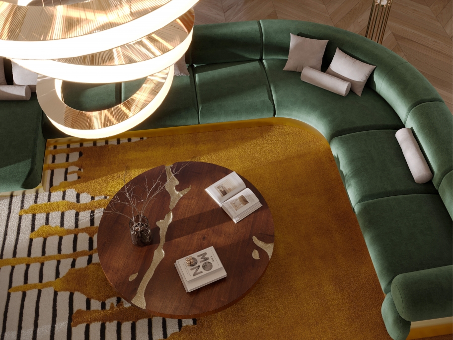 Vibrant Sophisticated Living Room With Valencia&nbsp;Rug by Rug'Society