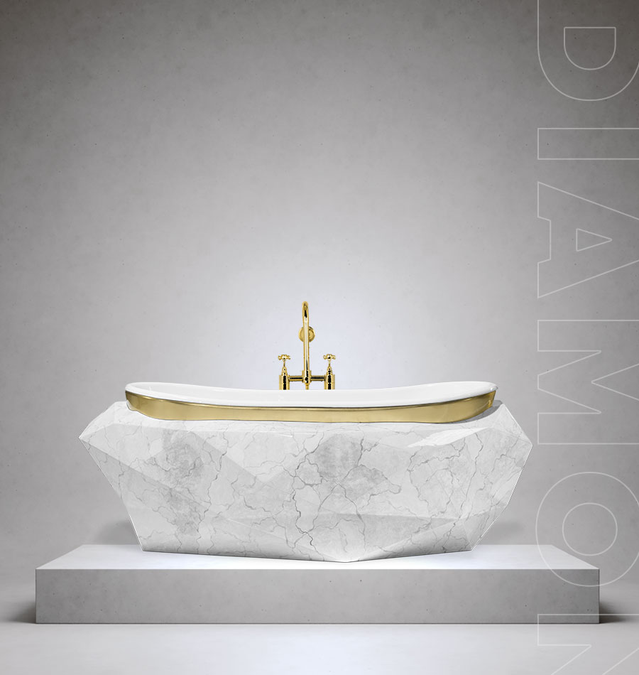 Diamond Faux Marble Bathtub Maison Valentina
