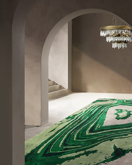 Hallway With Agatha Botanical Rug by Rug'Society 