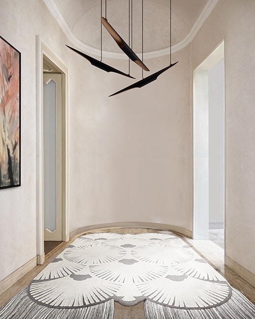 Neutral Hallway With Dêco Irregular Rug by Rug'Society