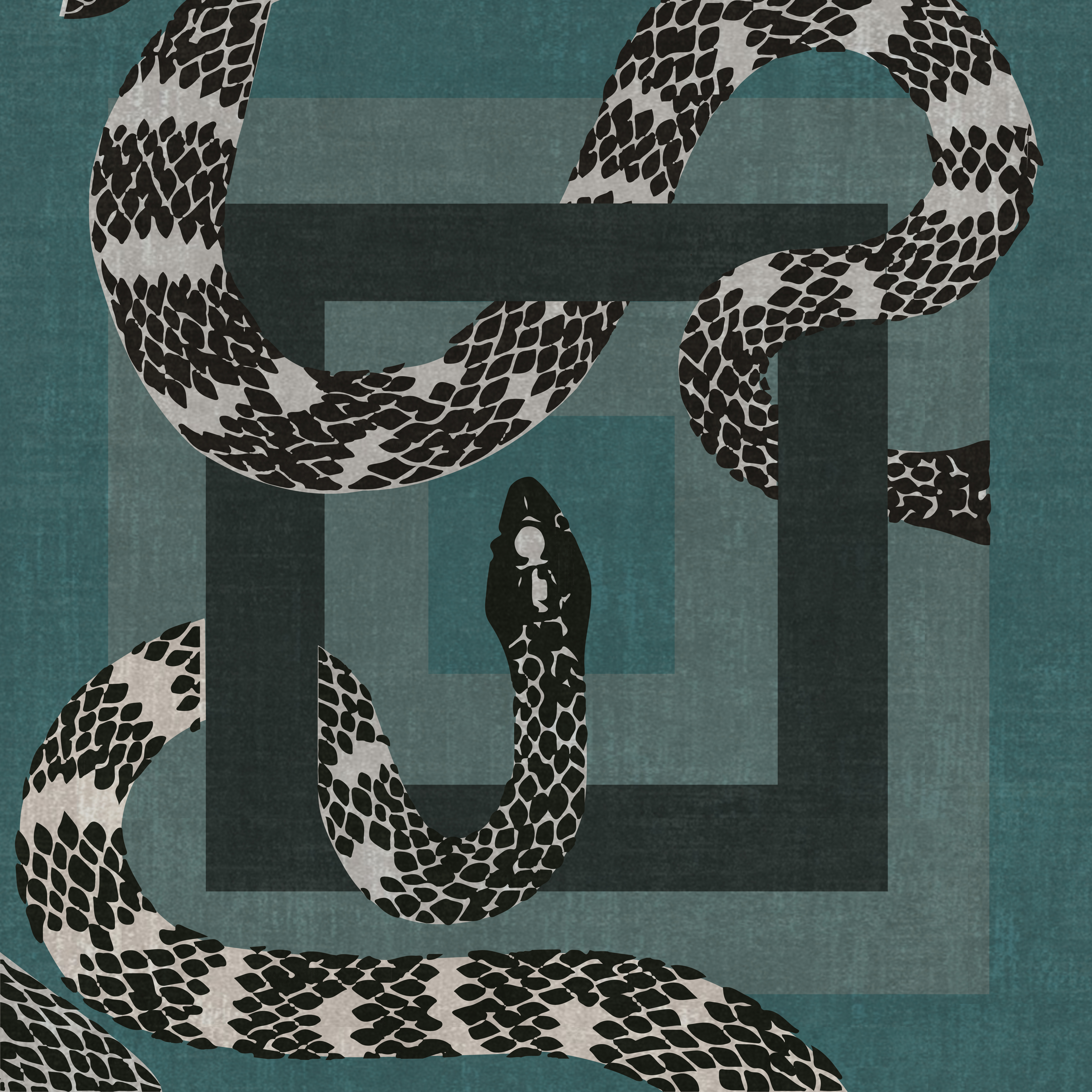 Imperial Snake Square Rug by Rug'Society
