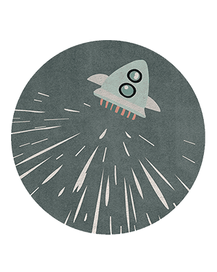 Thunder Rocket Round Rug by Rug'Society
